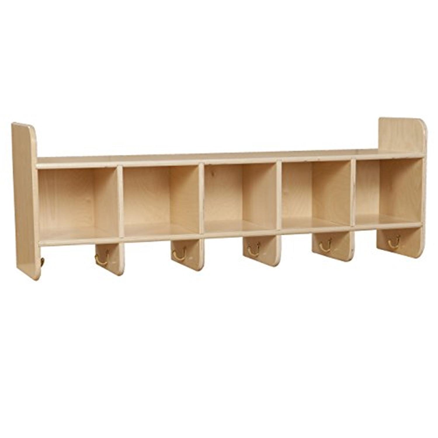 Natural Wood 5-Section Wall Hanging Storage Unit