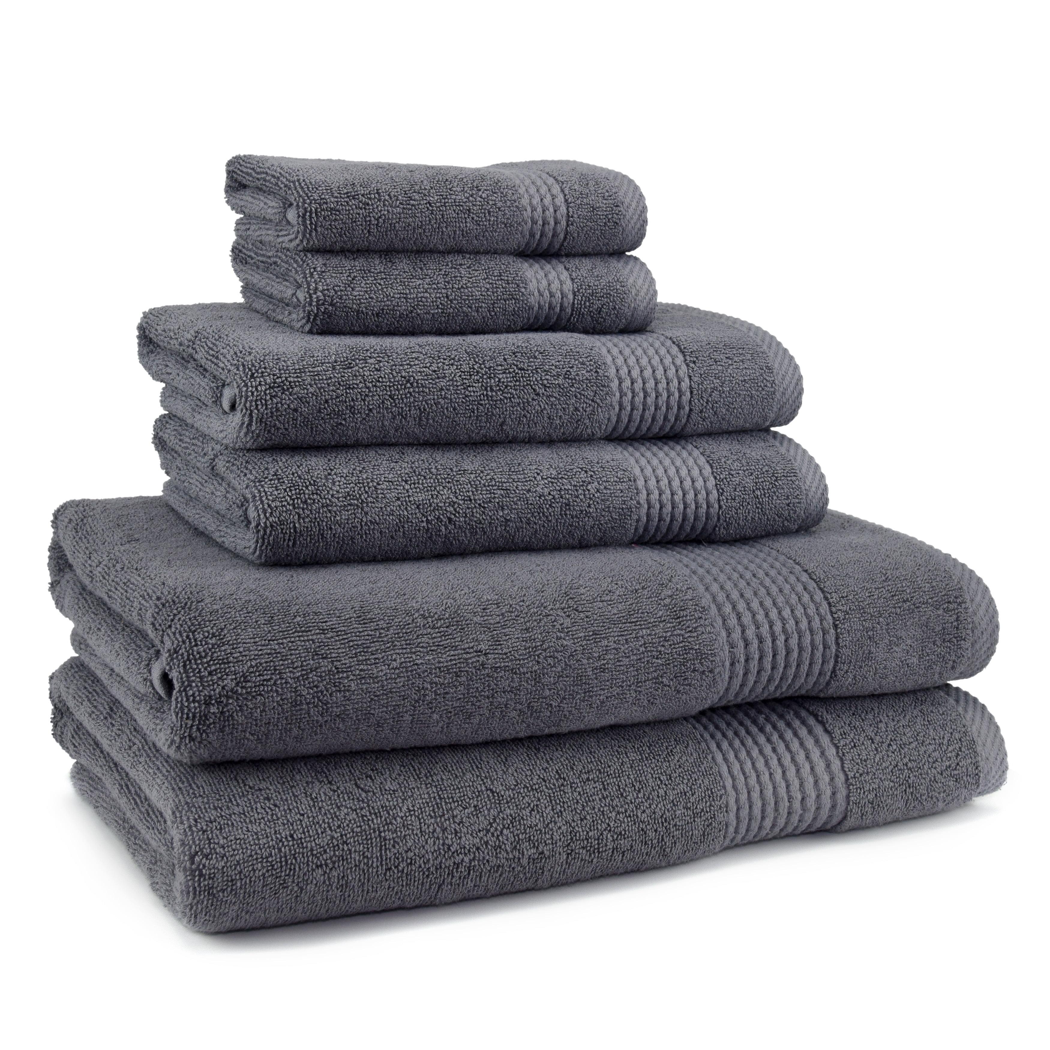 Host & Home Cotton Luxury 6-Piece Bath Towel Set, Quick-Drying, Dobby Border