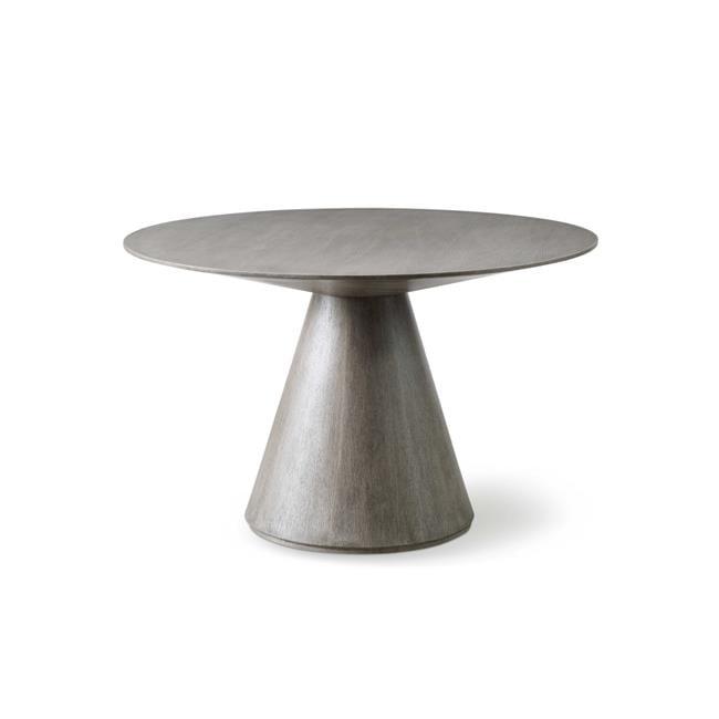 Contemporary Round Grey Oak Pedestal Dining Table - 47"