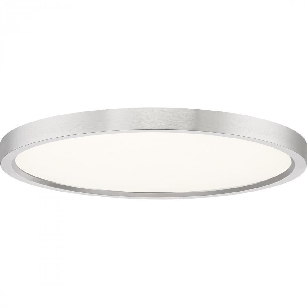 Sleek 15" Brushed Nickel LED Flush Mount with White Acrylic Shade