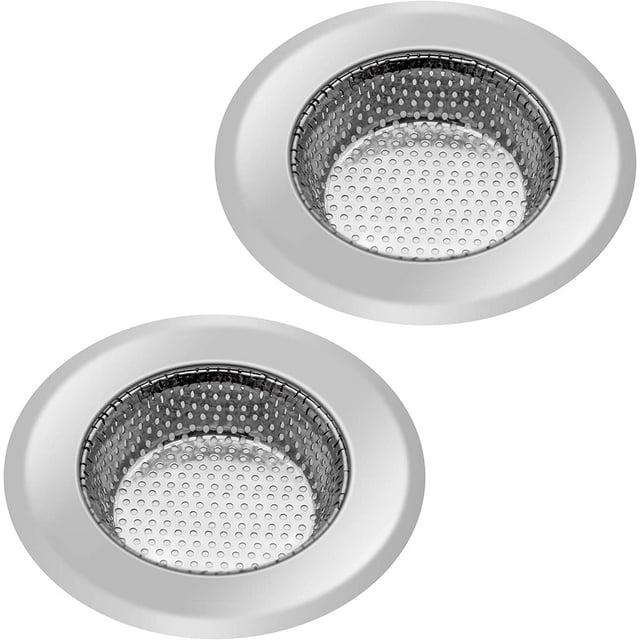 Everenty Kitchen Sink Strainer Basket Stainless Steel Sink Drain Filter Kitchen Tools and Gadgets Large Wide Rim 4.5 Inch Diameter?2 PCS?