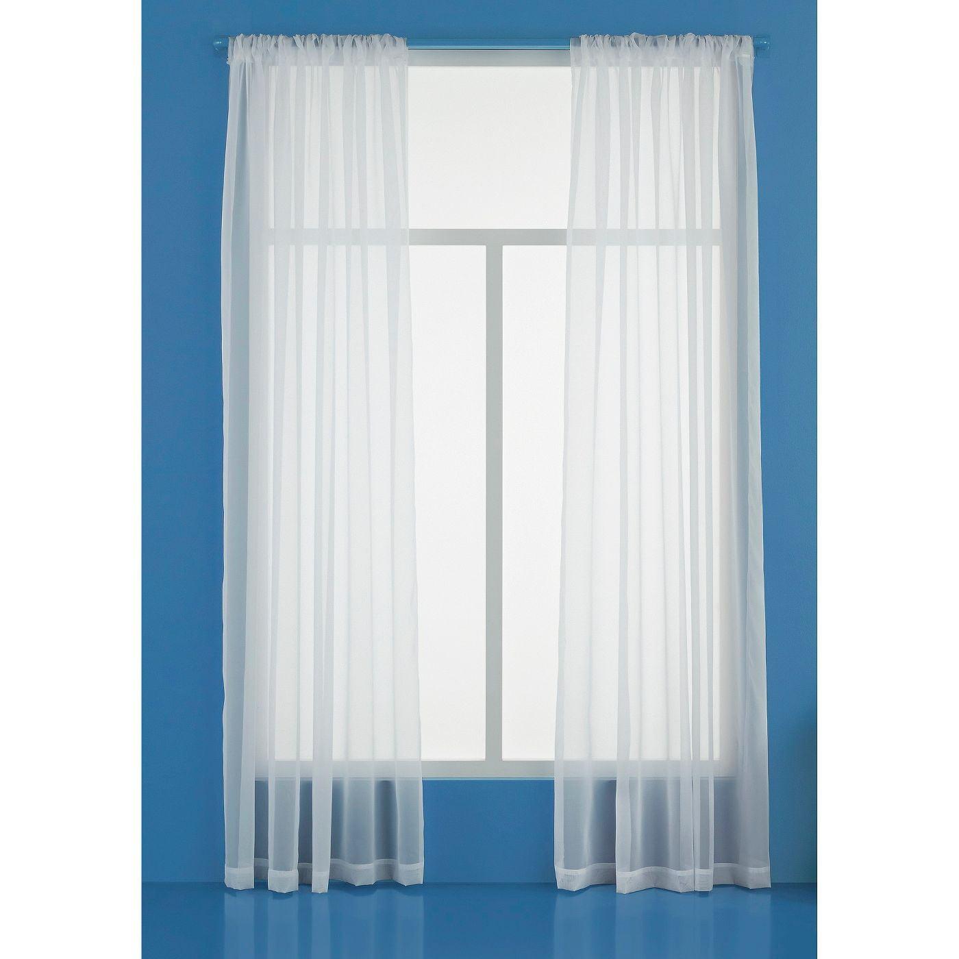 White Sheer Polyester Rod Pocket Window Panel