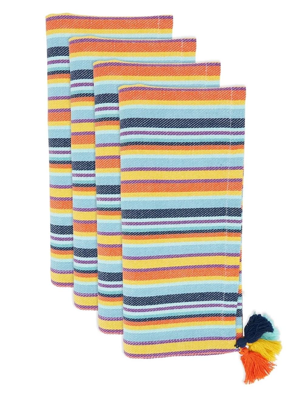 Valentina Cotton Striped Square Napkin