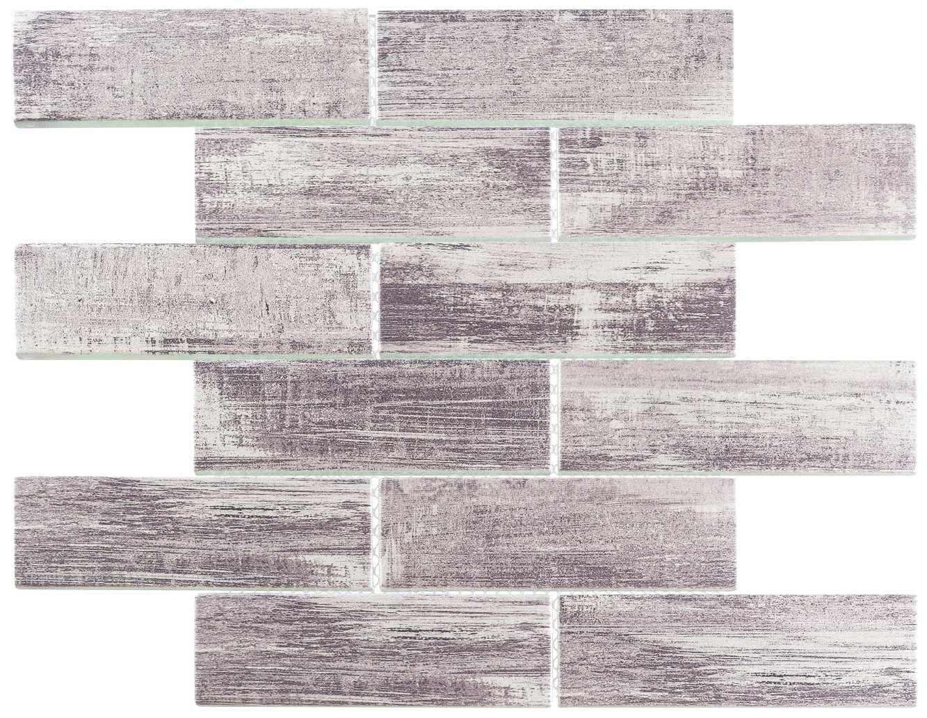 Jasper 2" x 6" Glass Brick Joint Mosaic Tile Kitchen Backsplash and Wall Tile