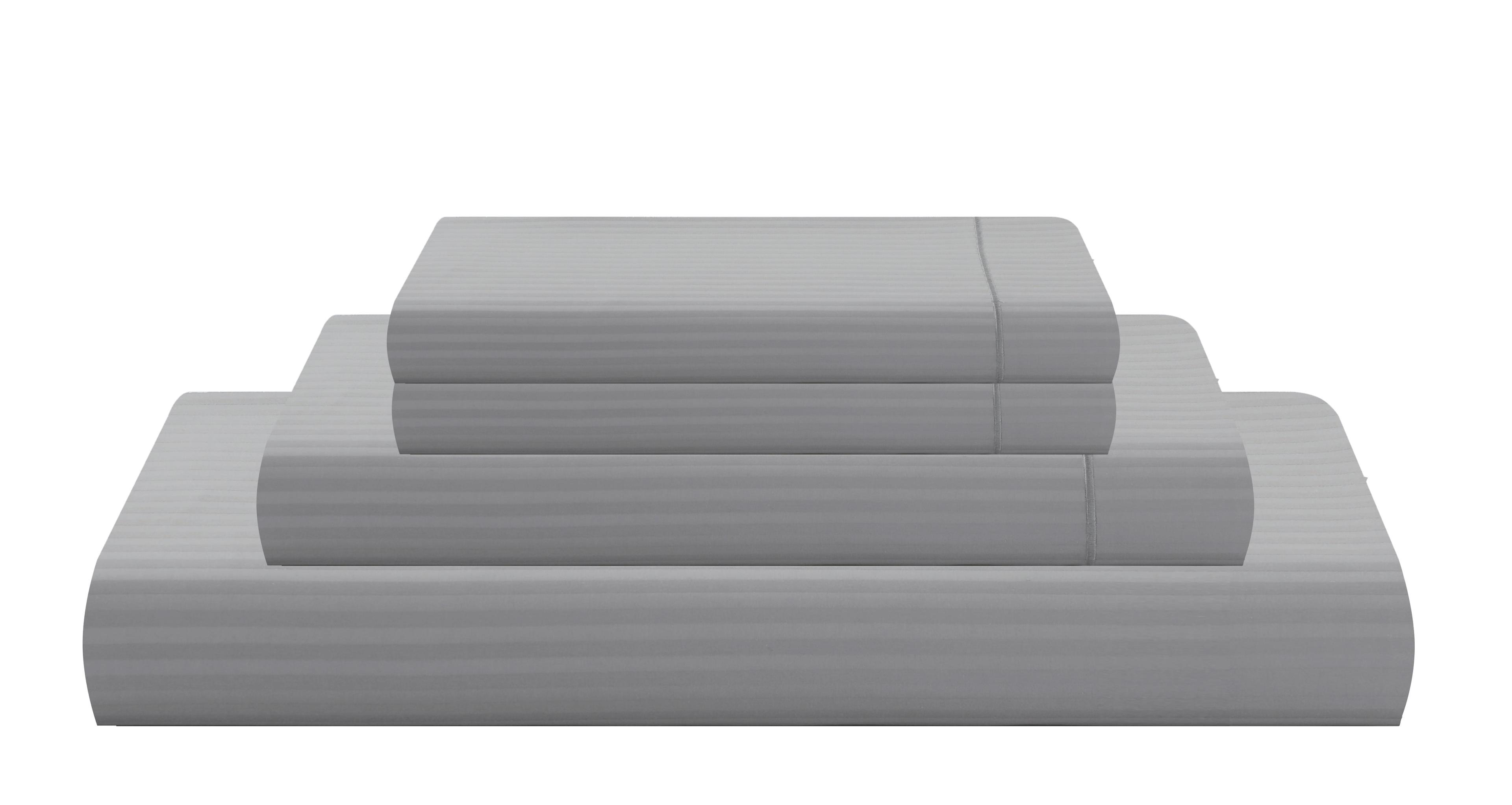 Feather & Stitch NY Luxurious 500 Thread Count Sateen Damask Stripe | 100% Cotton Bedding sheet set | 18" Deep Pocket |