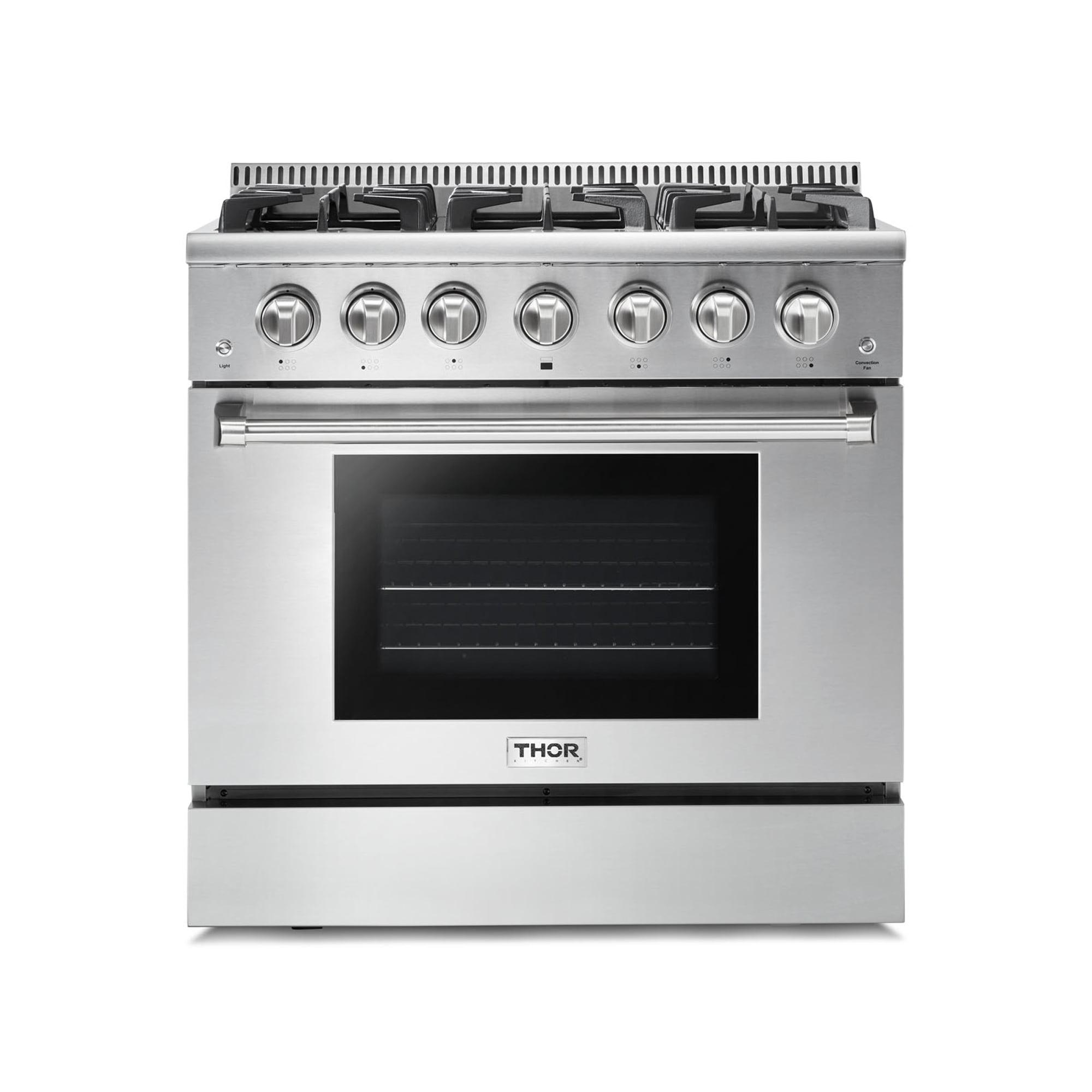 Thor 36" Stainless Steel Dual-Fuel Convection Range with Griddle