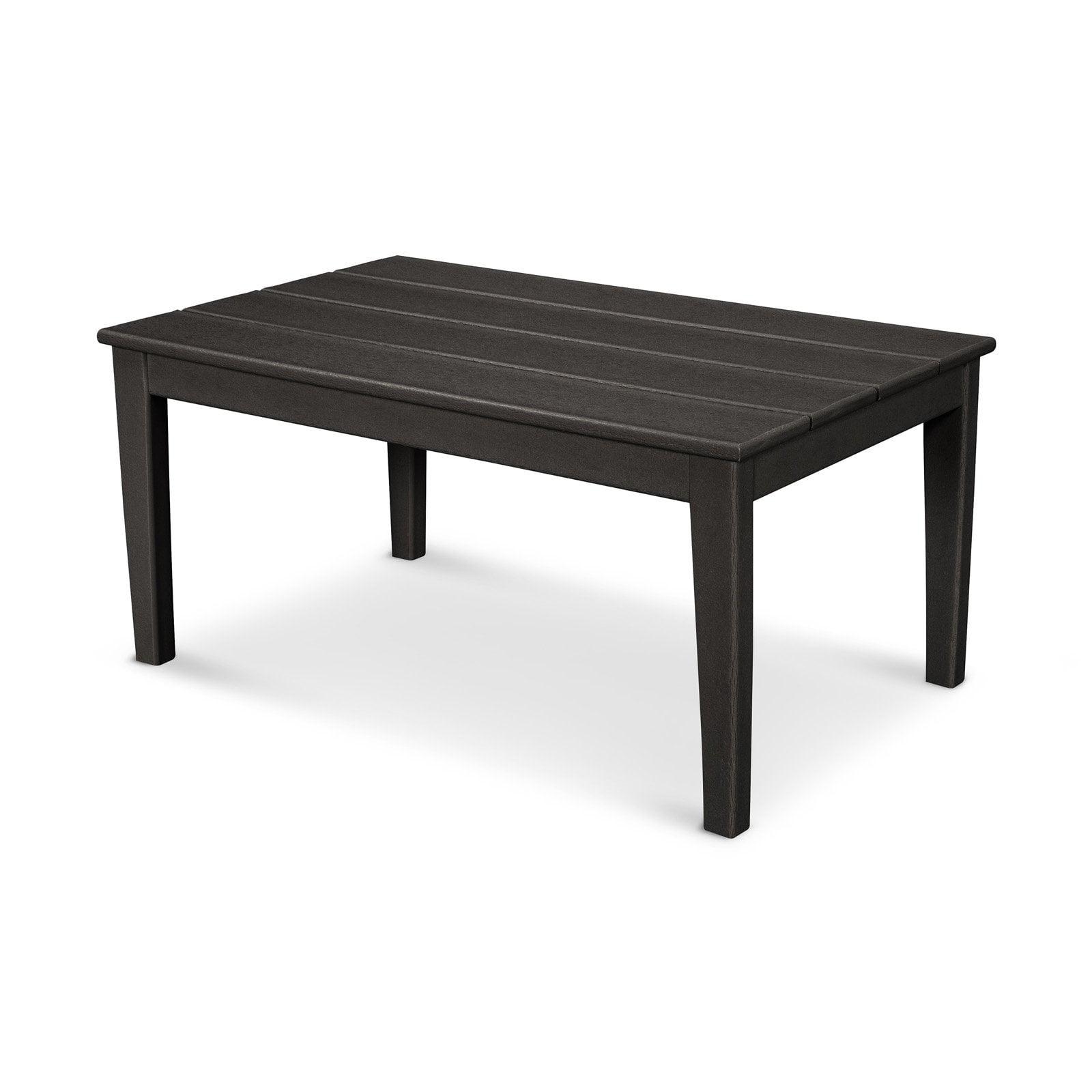 Newport Modern 22" x 36" Black POLYWOOD Coffee Table