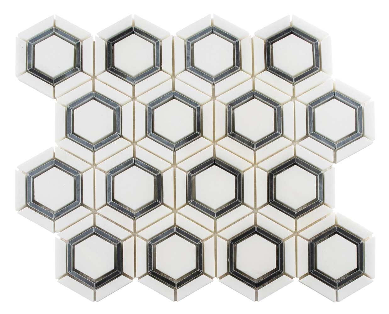 Hexaco Natural Stone Hexagon Mosaic Kitchen Backsplash, Bathroom, Shower, Pool, Wall and Floor Tile