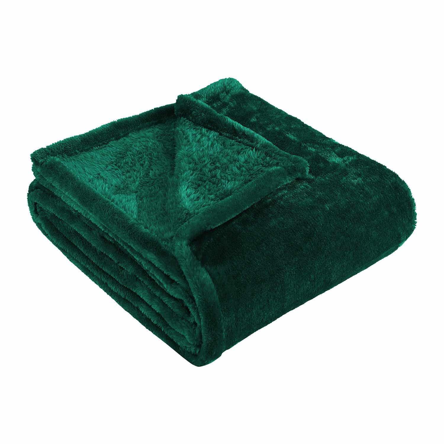 Evergreen Full Reversible Fleece Wool Throw Blanket