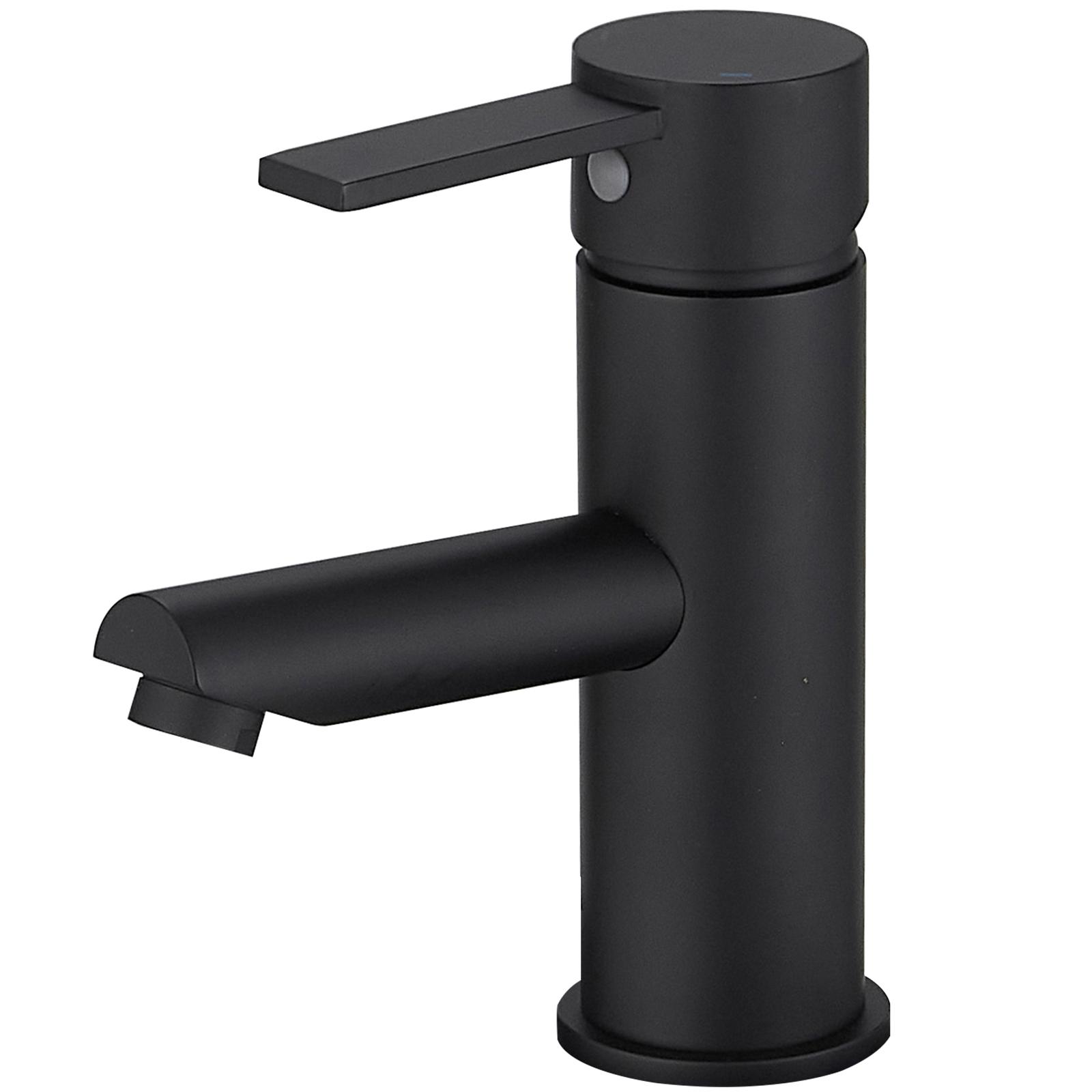 Matte Black Stainless Steel Single-Handle Bathroom Faucet