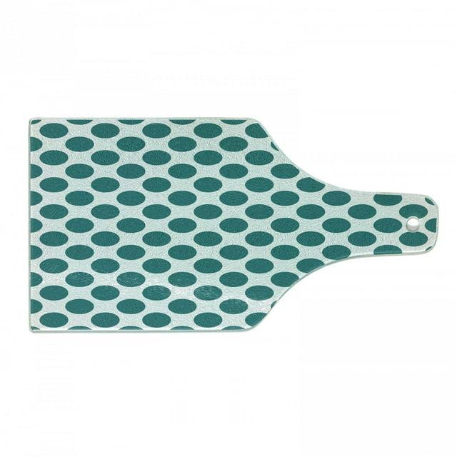 Ambesonne Ambesonne Teal Tempered Glass Cutting Board Design Vibrant Teal White
