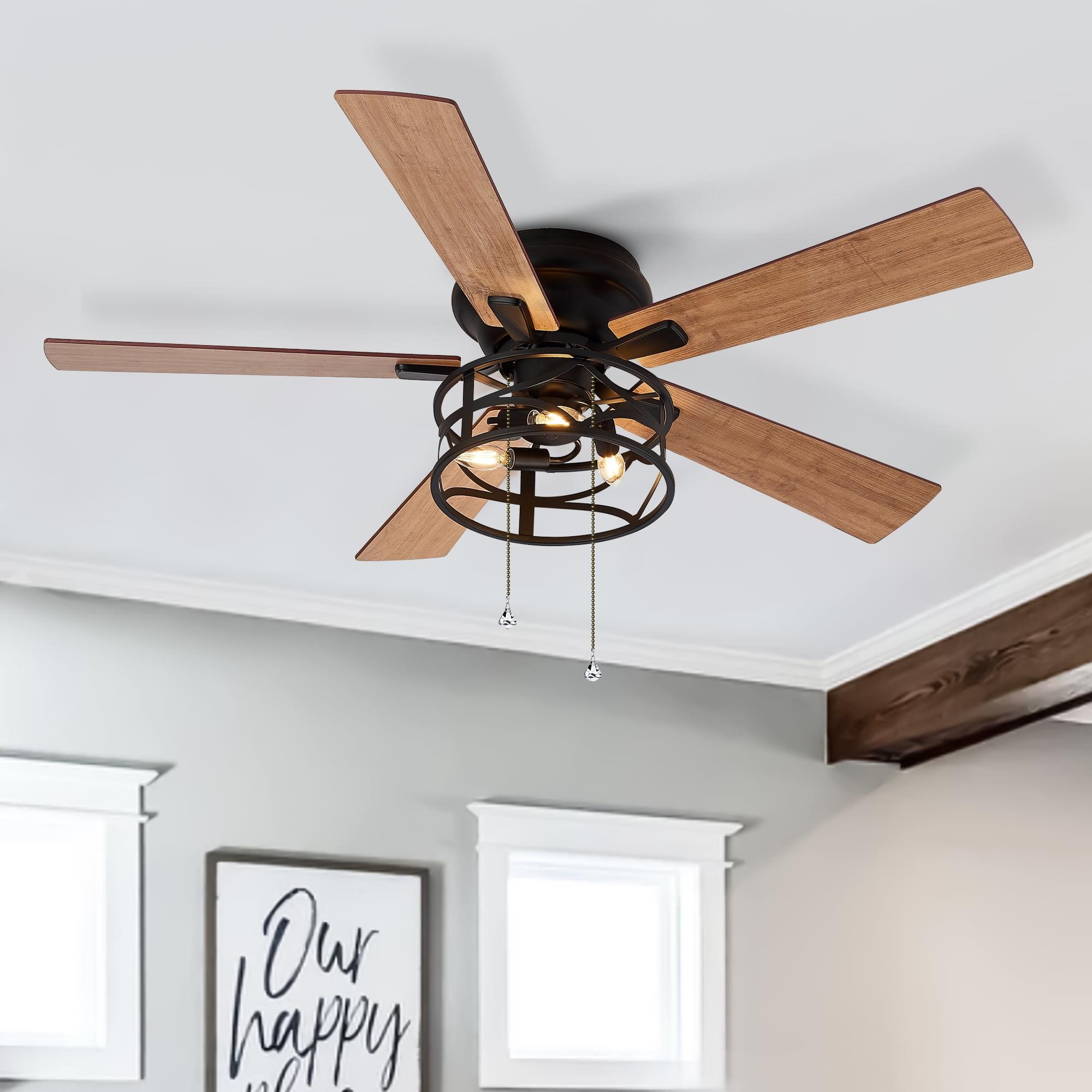 52-IN Black Ceiling Fan with Light Kit(5 blade)