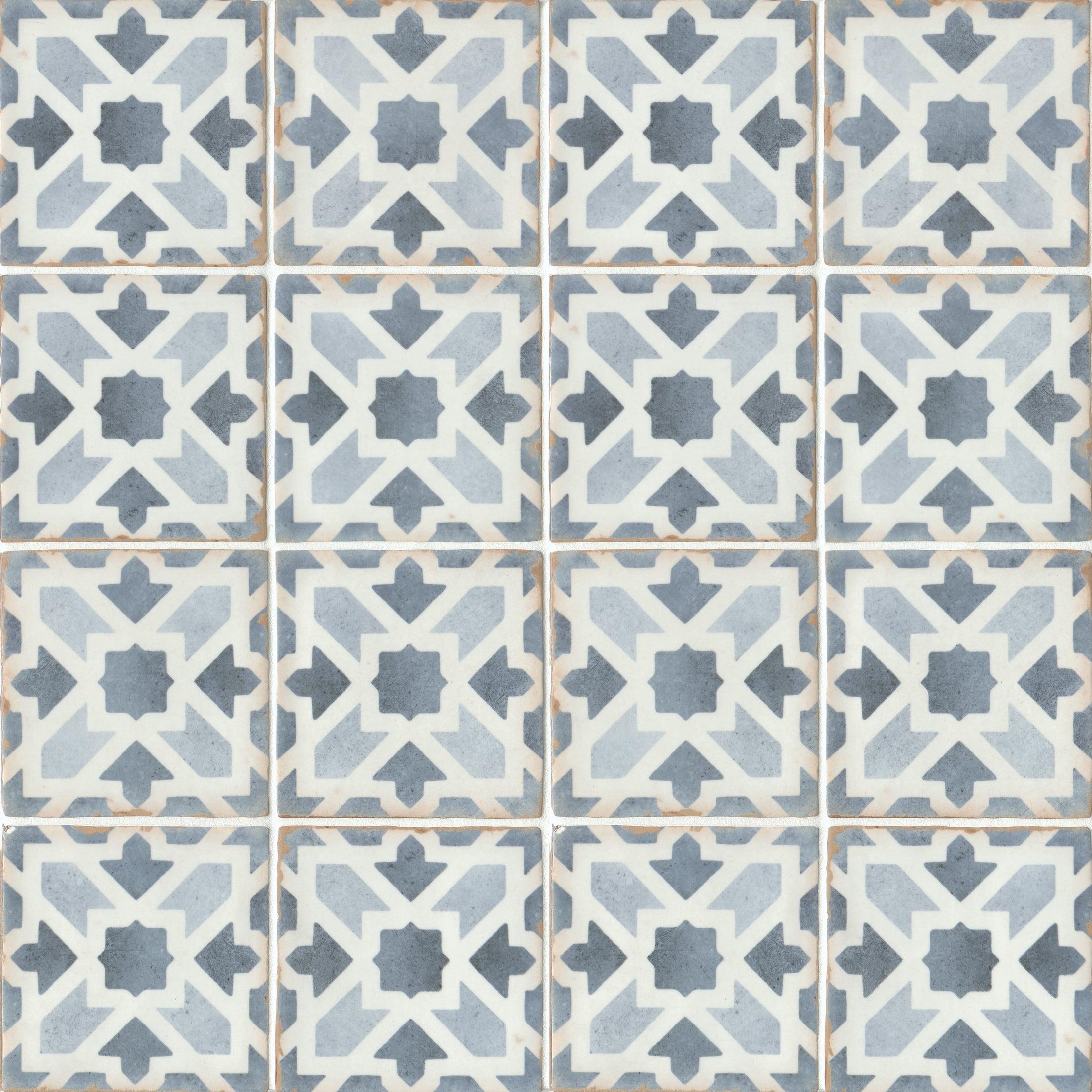 Casablanca 5" x 5" Ceramic Patterned Floor Use Tile