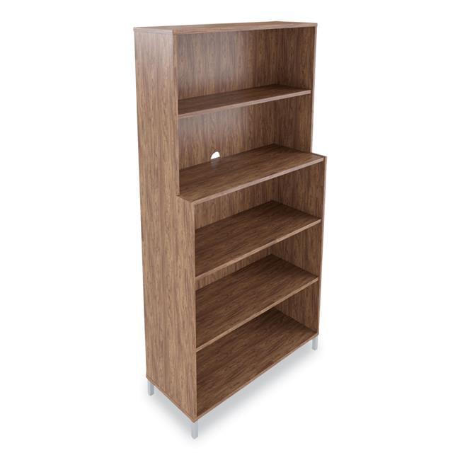 Espresso Adjustable 5-Shelf Contemporary Office Bookcase