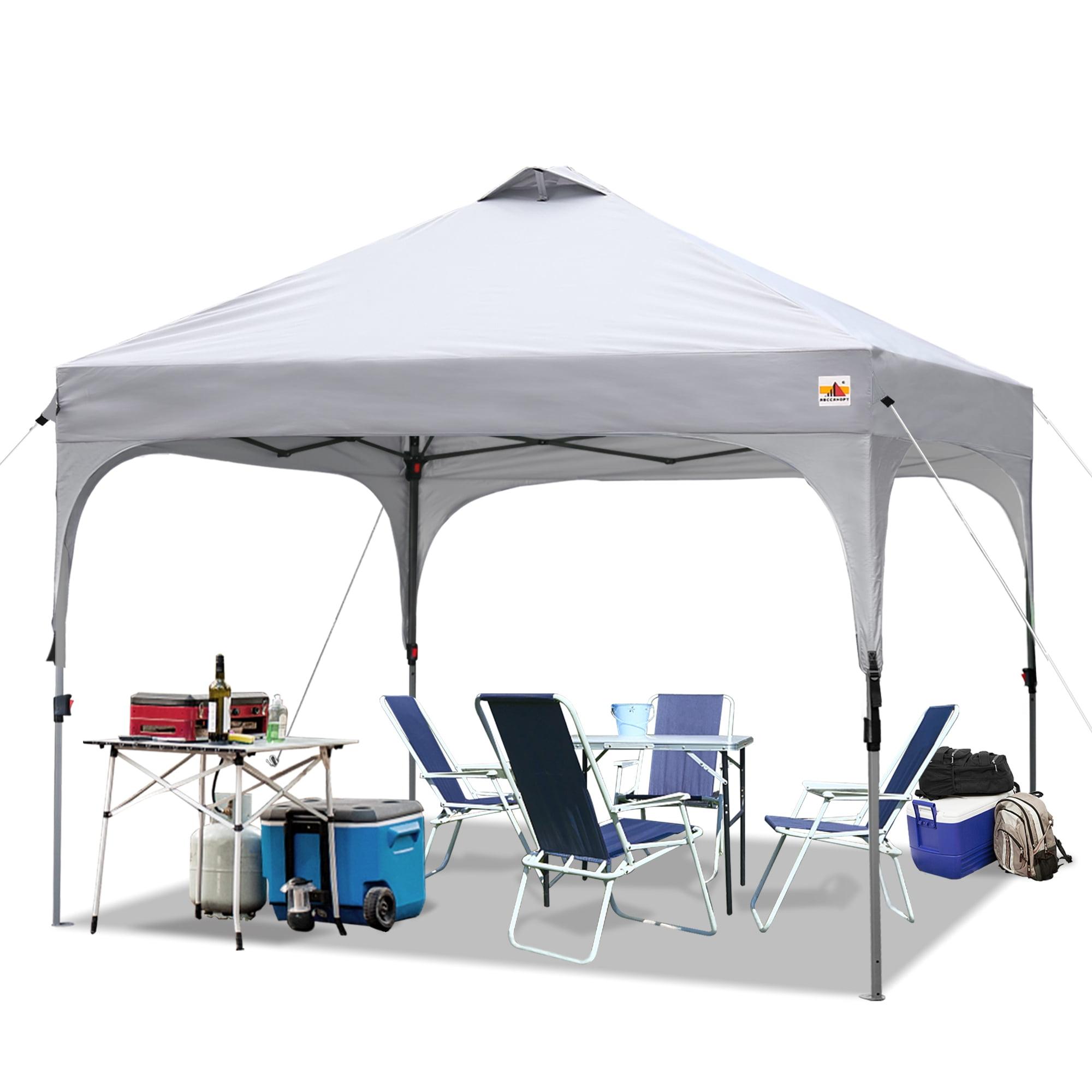 Gray 10' x 10' Outdoor Pop Up Canopy Tent with Adjustable Height