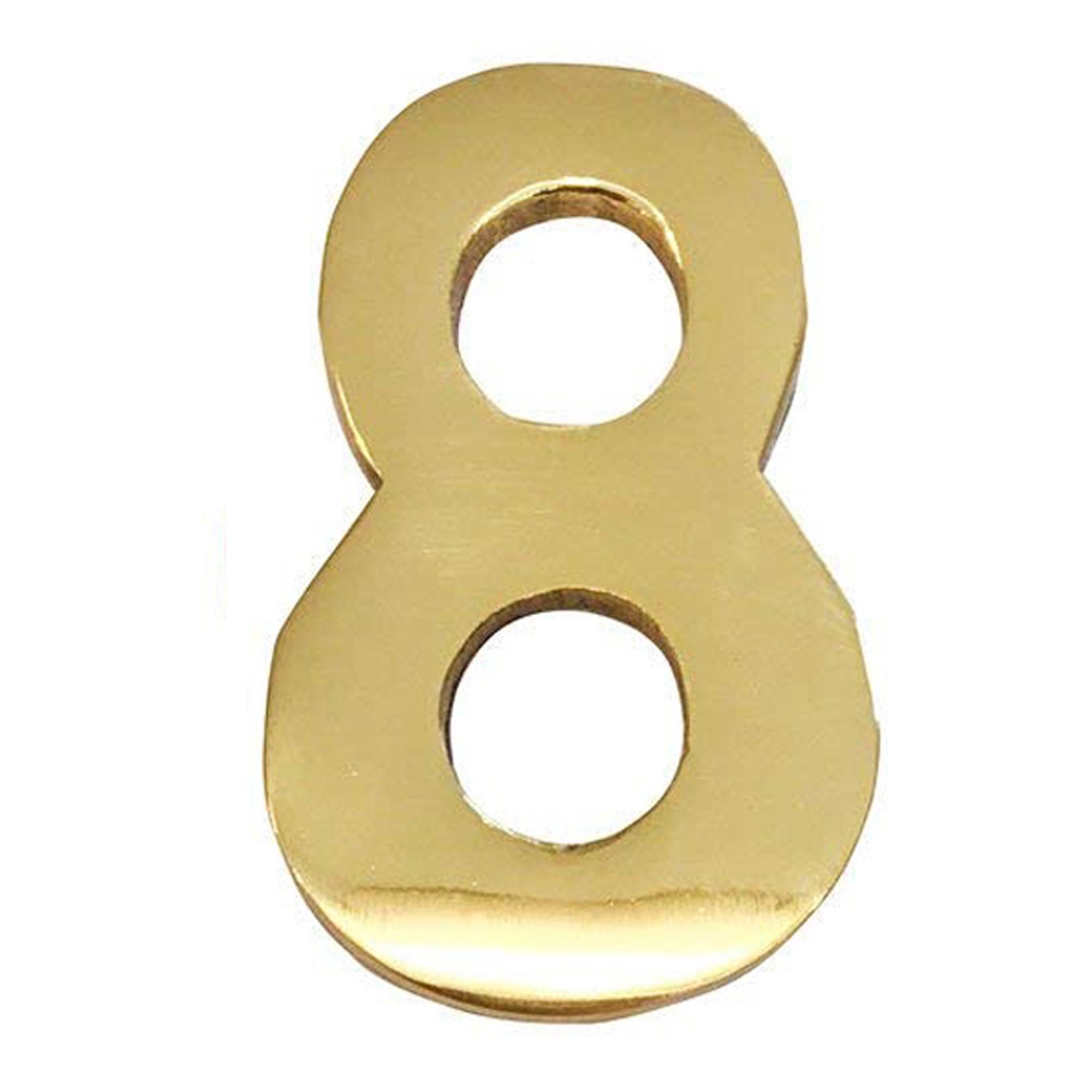 2-Inch Brass Self-Adhesive Mailbox Number 8