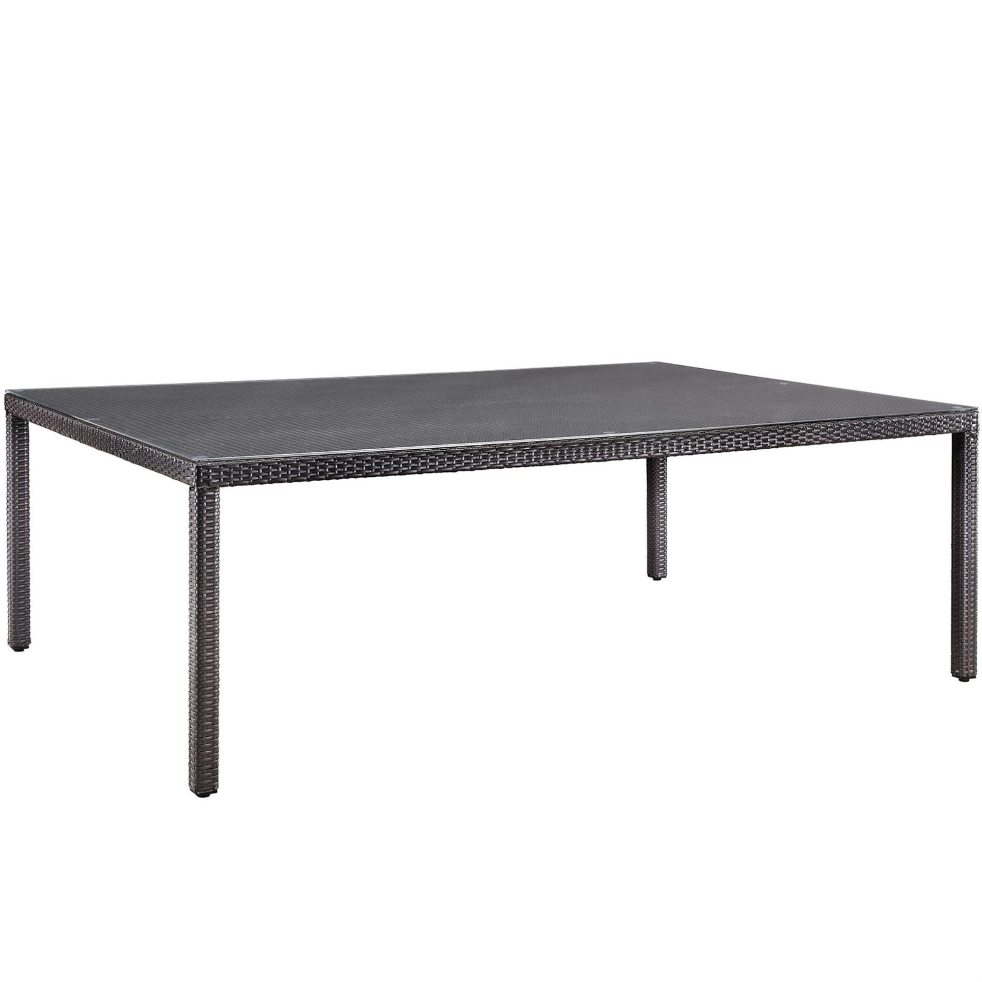 Convene 90" Espresso Wicker Outdoor Dining Table