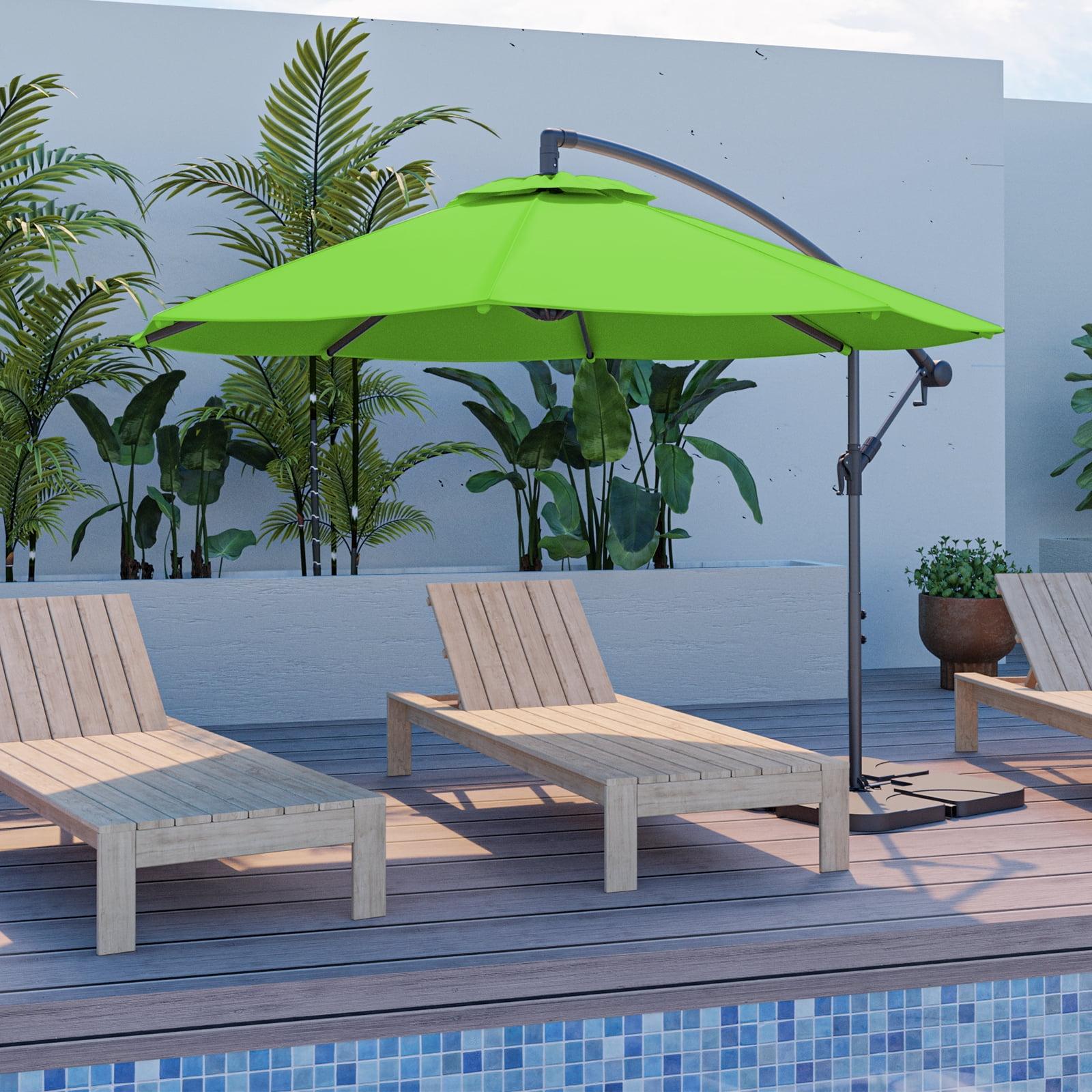 10 ft Apple Green Cantilever Patio Umbrella with Steel Pole