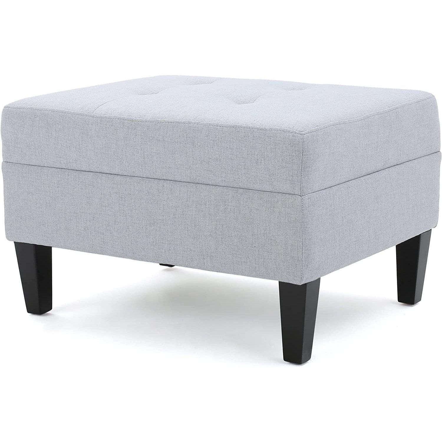 GDF Studio Bridger Mid-Century Ottoman, Light Grey