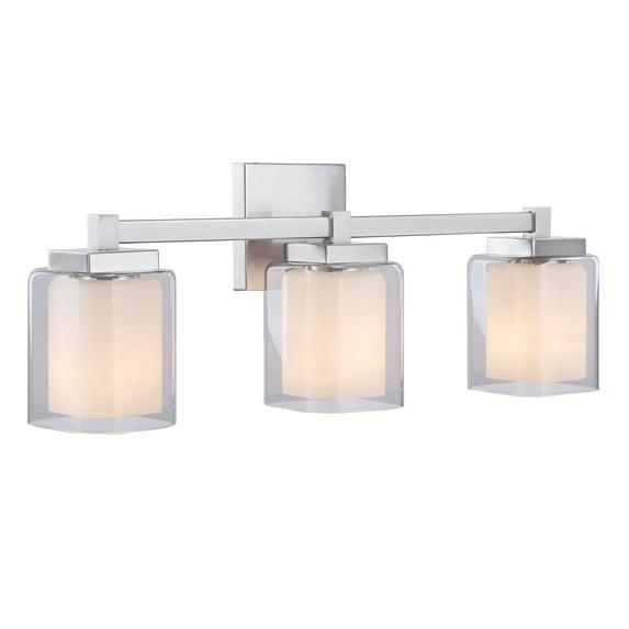Aspen Creative 62327, Bathroom Vanity 3 Lights Fixture 24"W x 9"H x 5-3/4"E. Satin Nickel Finish, Bulb Not Included