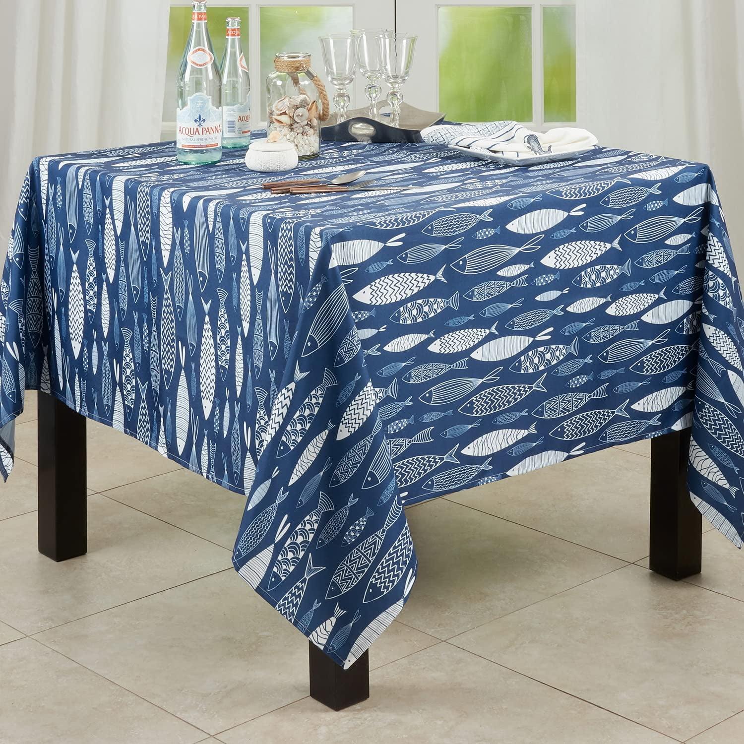 Saro Lifestyle Fish Print Tablecloth