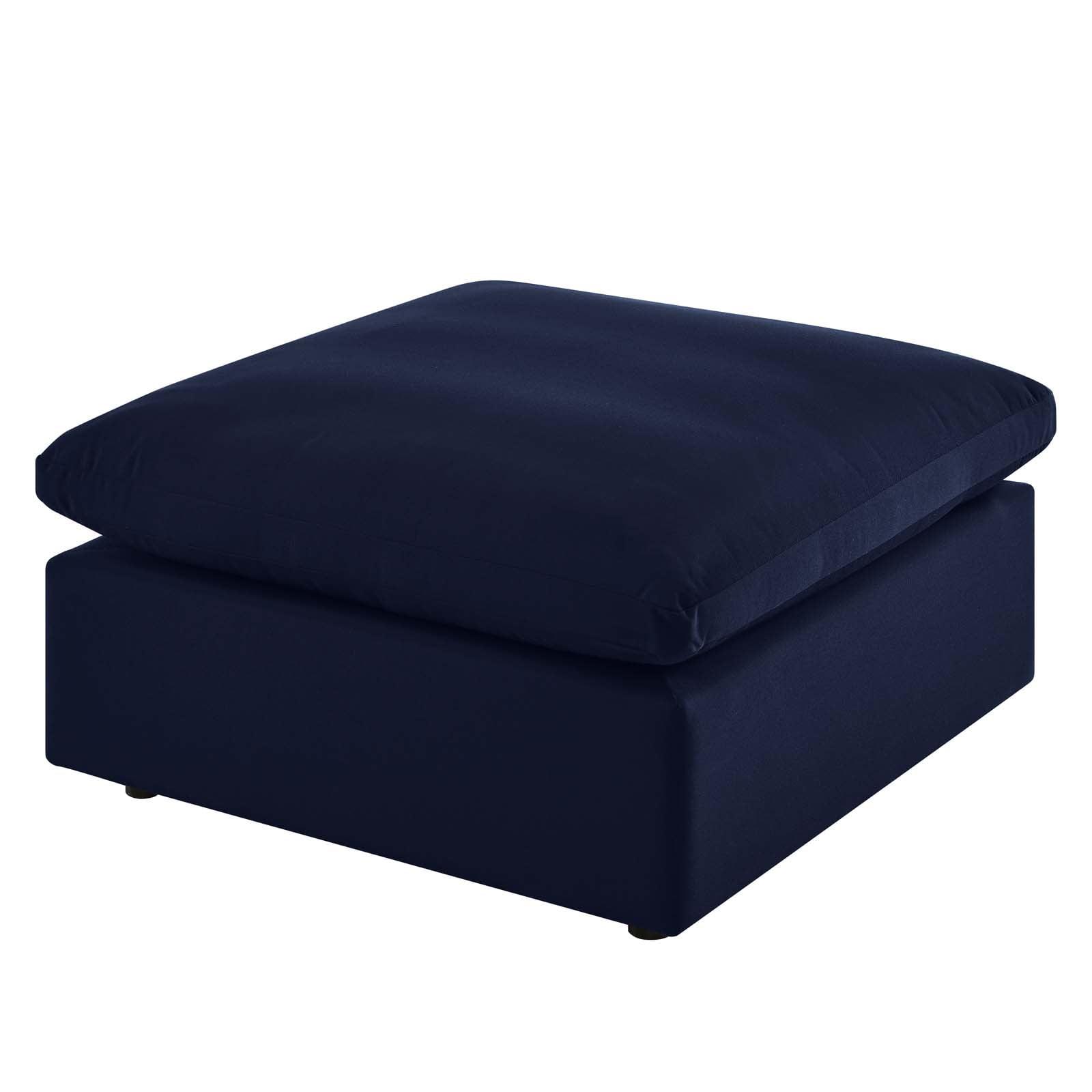 Commix Navy Blue Sunbrella Fabric Outdoor Ottoman