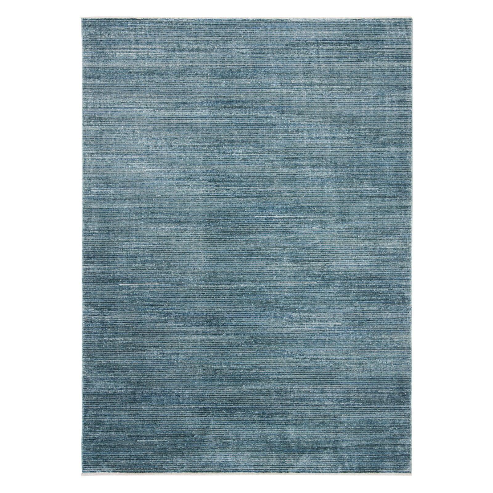 Elysian Blue and Grey Hand-Knotted Wool Blend 4x6 Area Rug