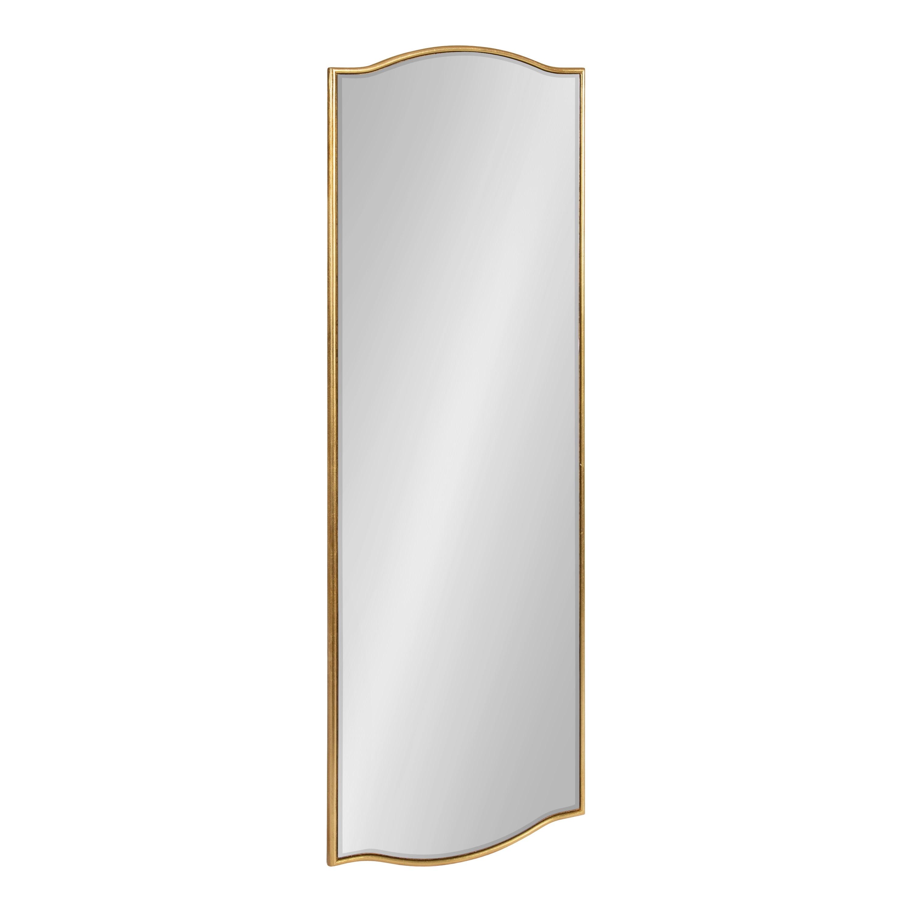 Kate and Laurel Sedelle Glam Wall Mirror, 18 x 48, Gold, Transitional Full Length Mirror for Wall