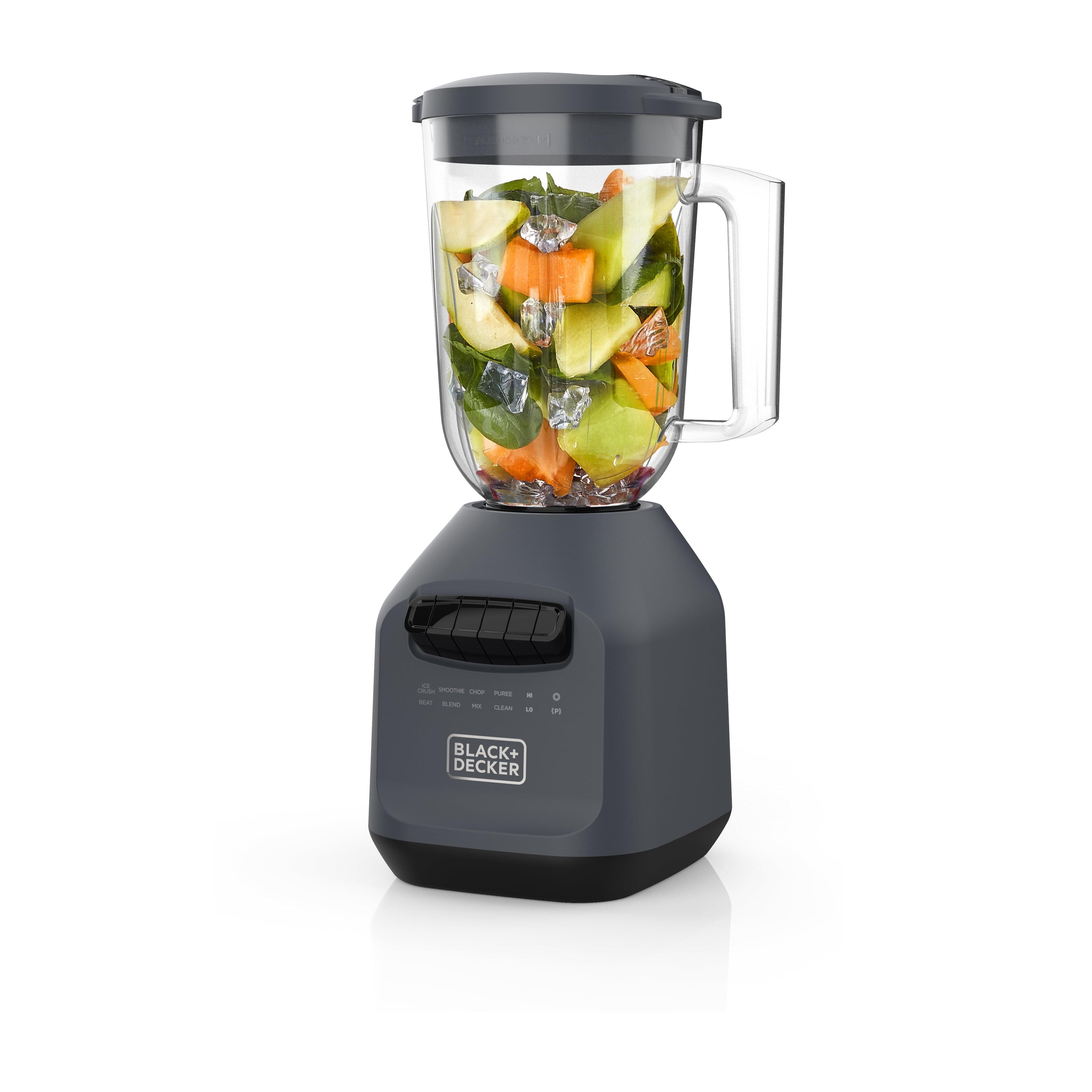 PowerXL BLACK+DECKER Ice Crush Blender With 56 Ounce (7 Cup) Perfectpour Plastic Jar, Powerful 6-Tip Stainless Steel Blade, 8-Speeds Plus Pulse, 750 Peak Watts Of Power