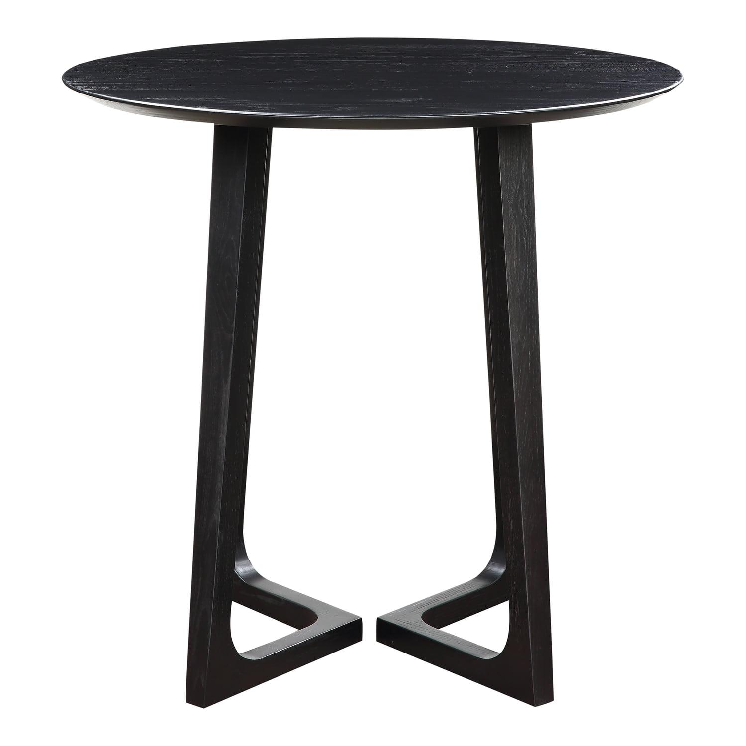 Gaven 38" Black Ash Round Mid-Century Modern Counter Table