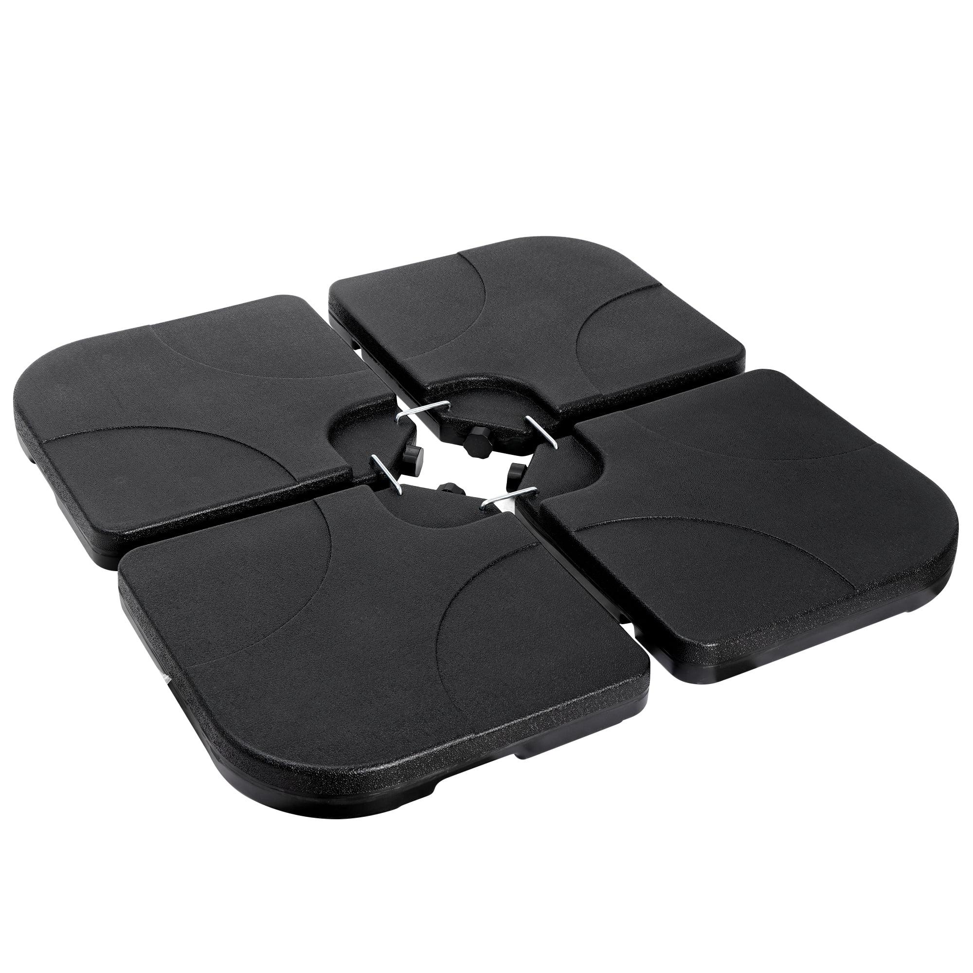 20" Black Plastic Square Patio Umbrella Base Set