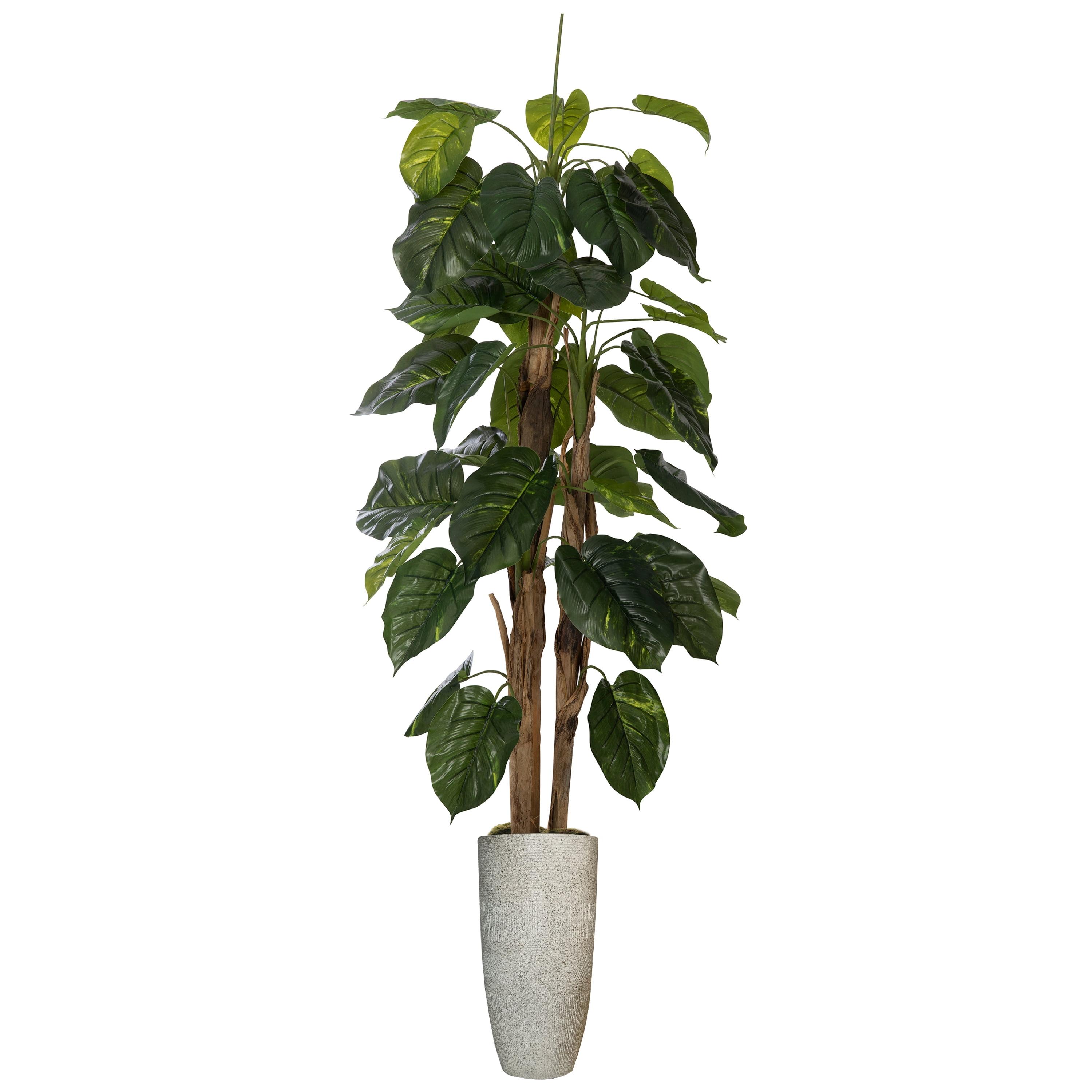 88'' Faux Devil's Ivy (Scindapsus Aureus) Tree in Wood Planter