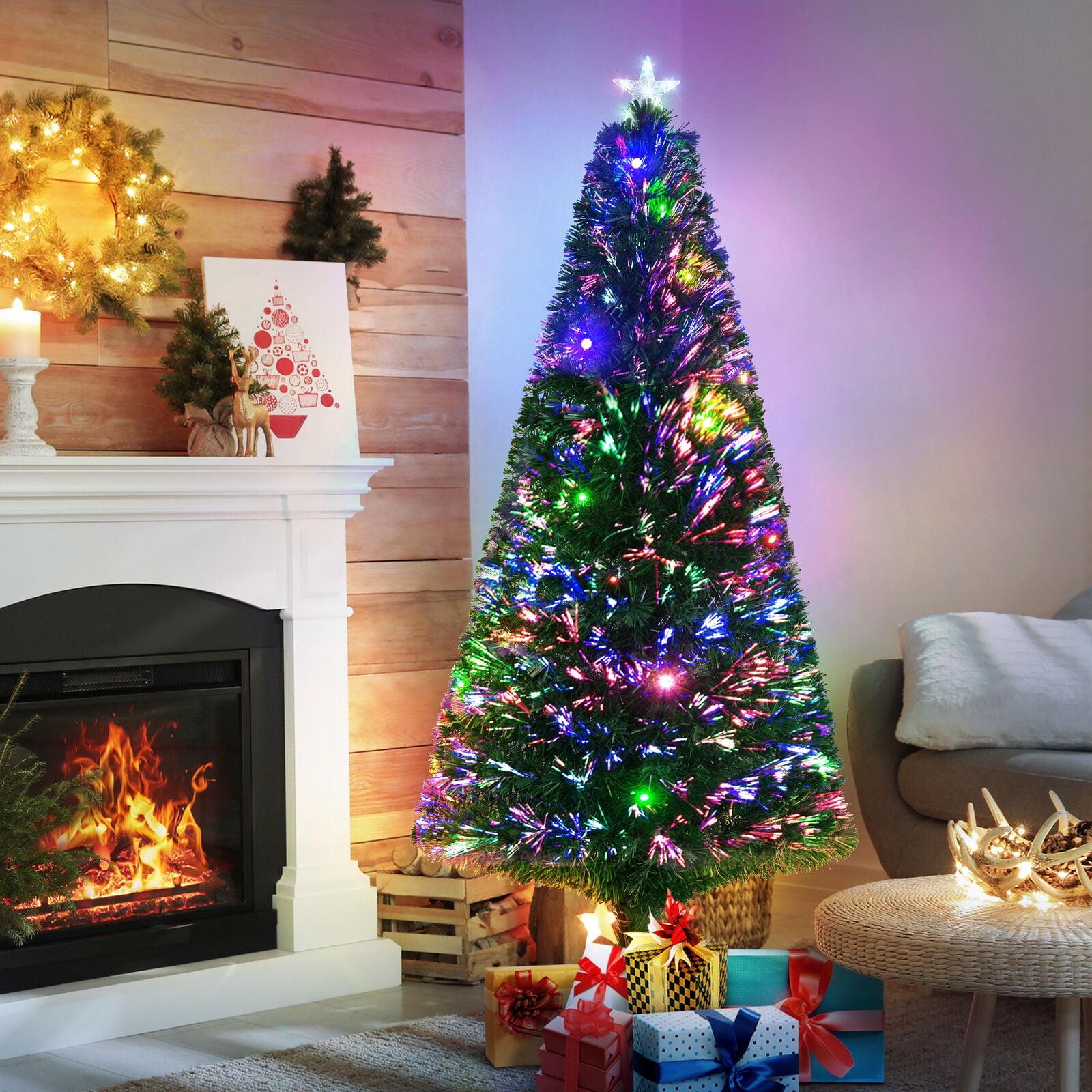 Festive Fiber Optic Multicolor LED Pre-Lit Christmas Tree