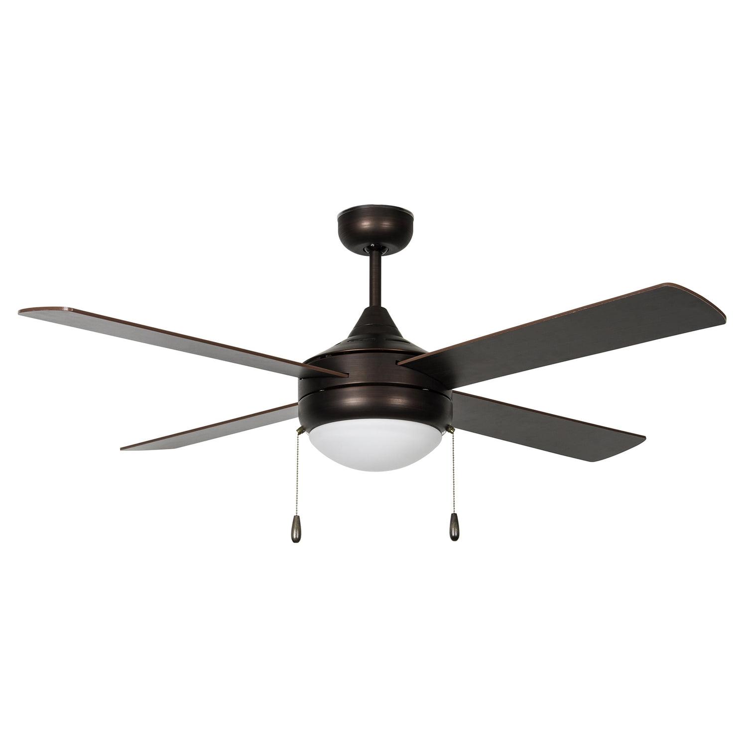 52'' Brushed Nickel Low Profile Ceiling Fan with Remote and Light