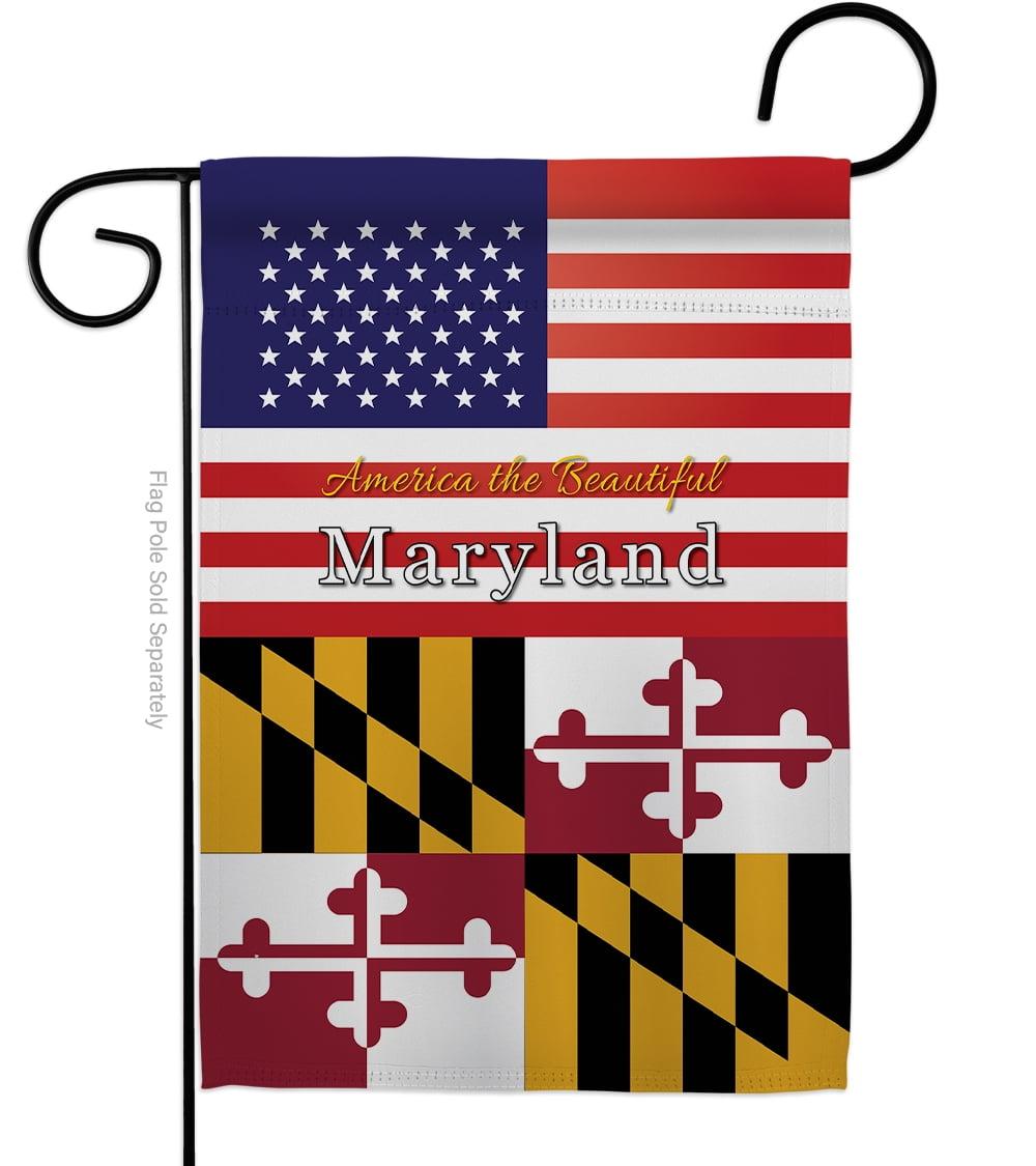 Patriotic USA Maryland Double-Sided Garden Flag 13 x 18.5