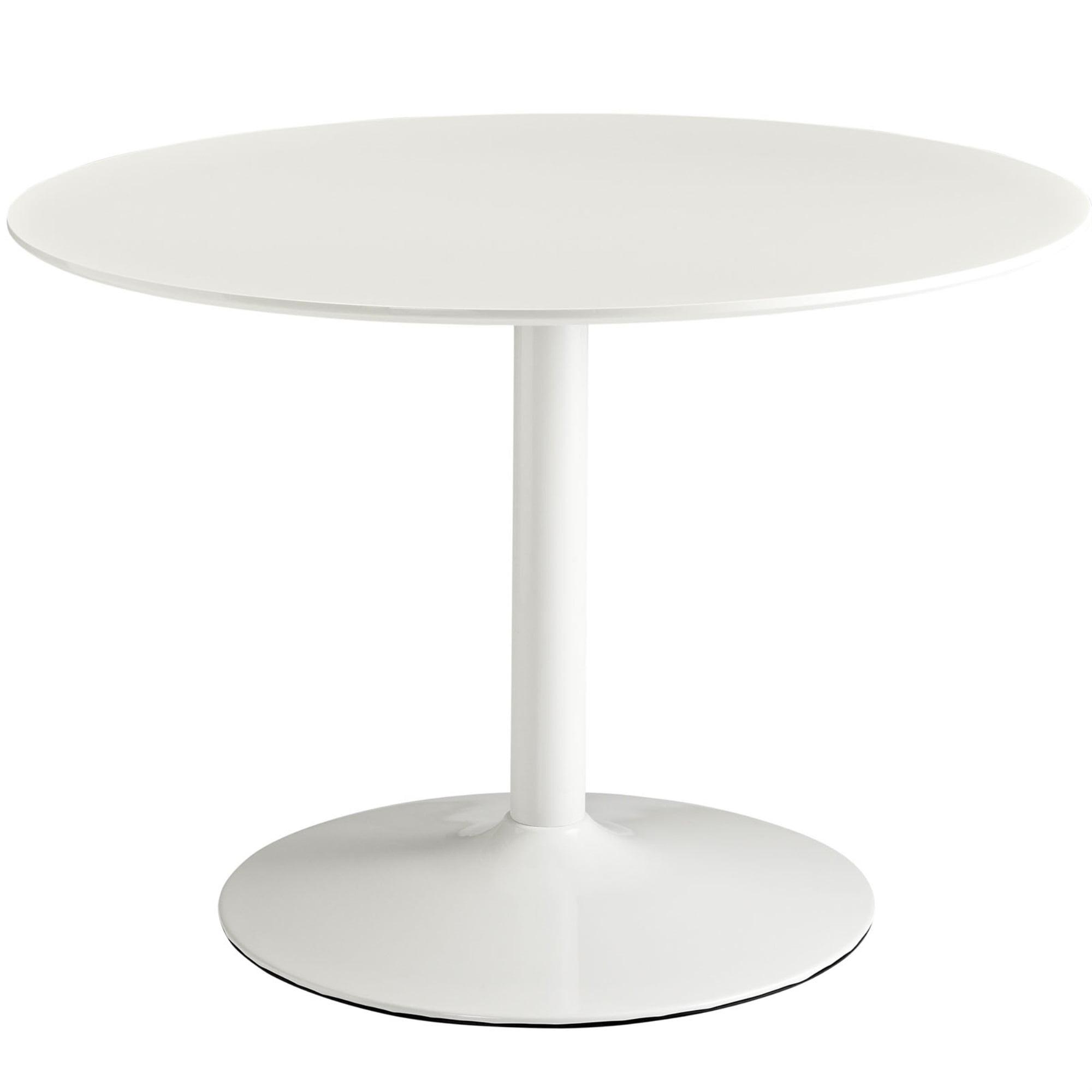 Contemporary Round 43.5" White Wood Dining Table