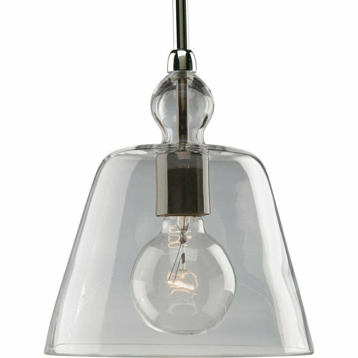 Elegant Mini-Pendant Light with Polished Nickel and Clear Glass Shade