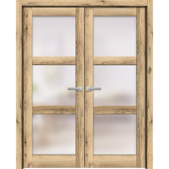 Lucia Solid + Manufactured Wood Paneled French Doors