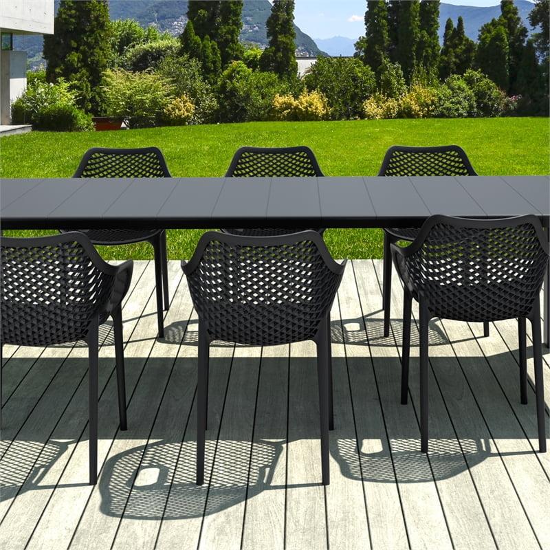 Air XL Extension 9 Piece Dining Set in Black