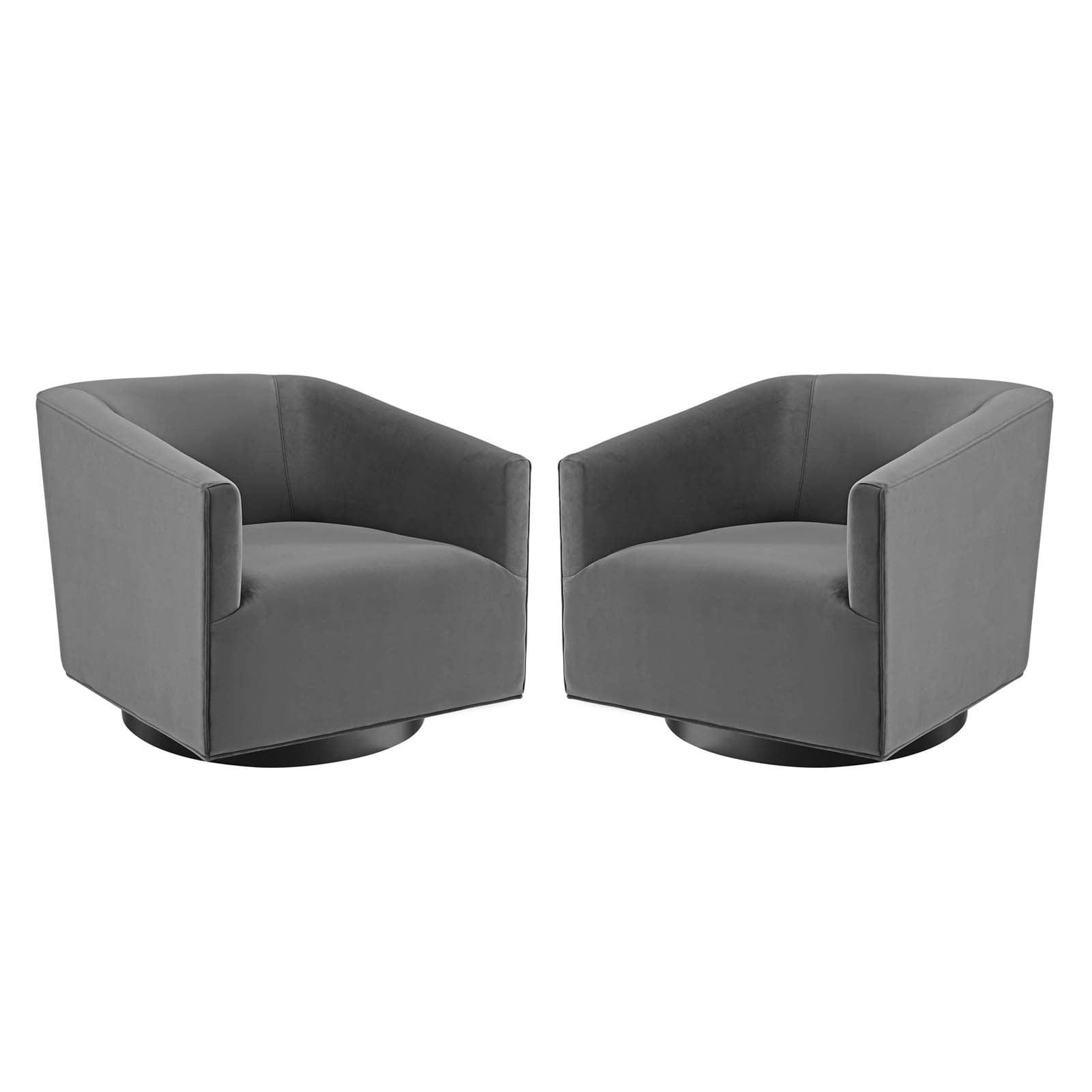 Set of 2 Twist Swivel Chairs Performance Velvet - Modway