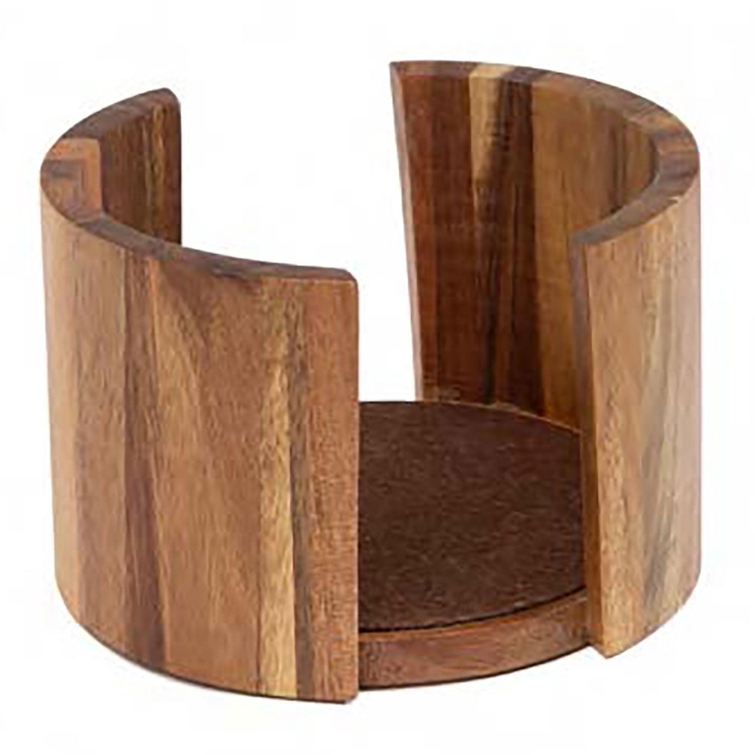 Thirstystone Natural Acacia Wood Round Coaster Holder
