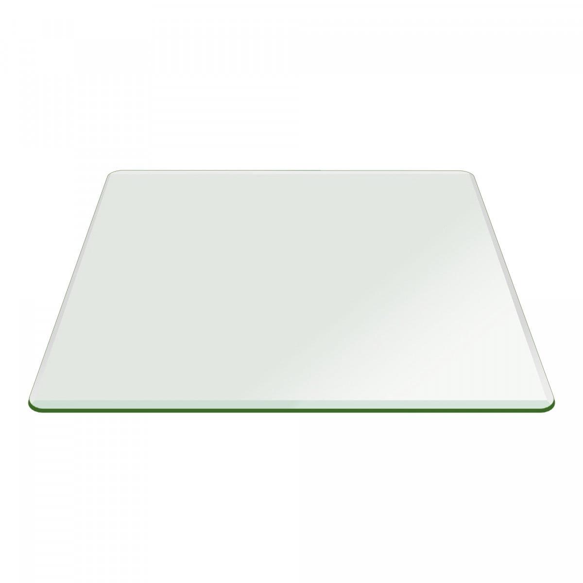 12" Square Clear Tempered Glass Tabletop with Beveled Edges