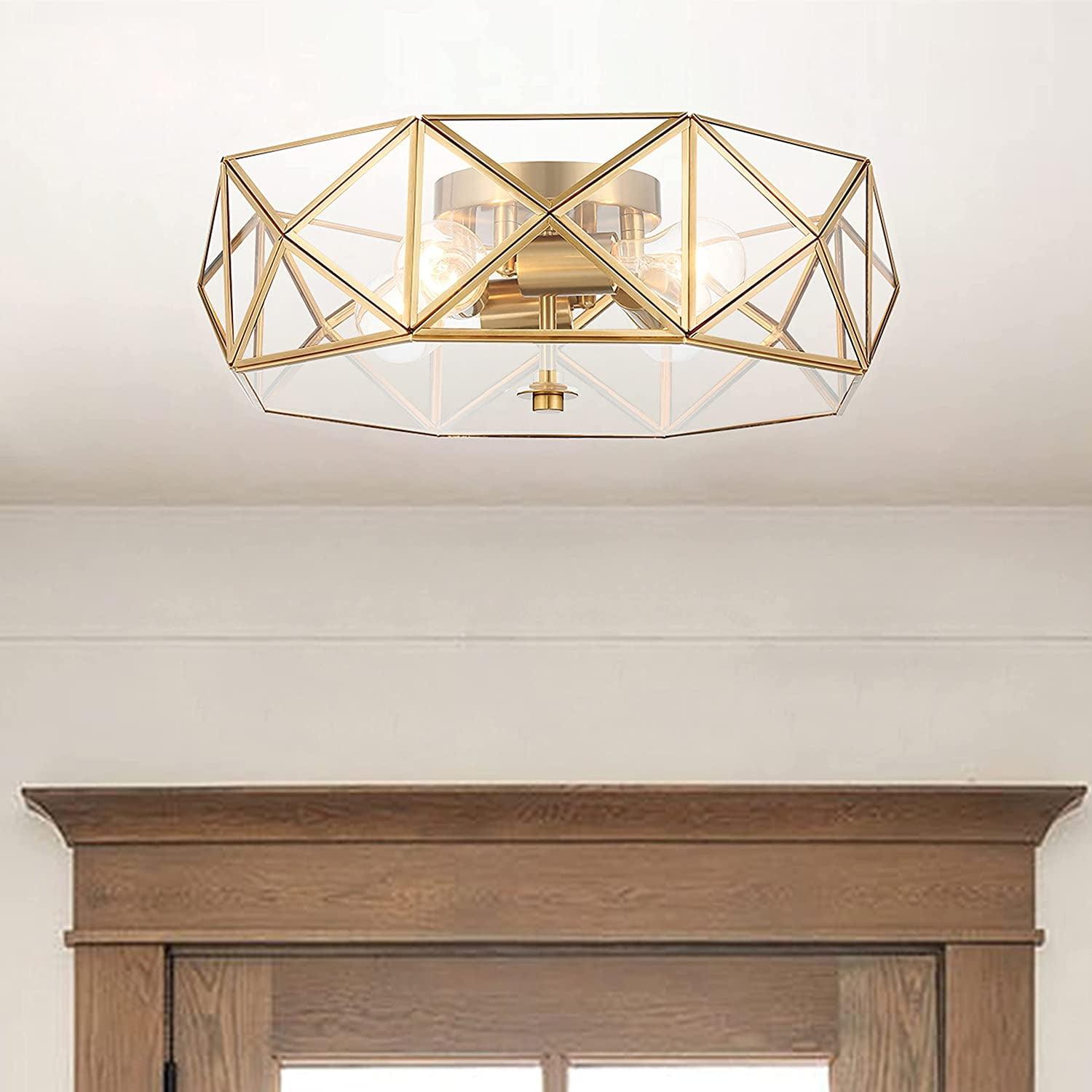 4 - Light 16.93" Unique/Statement Geometric Flush Mount