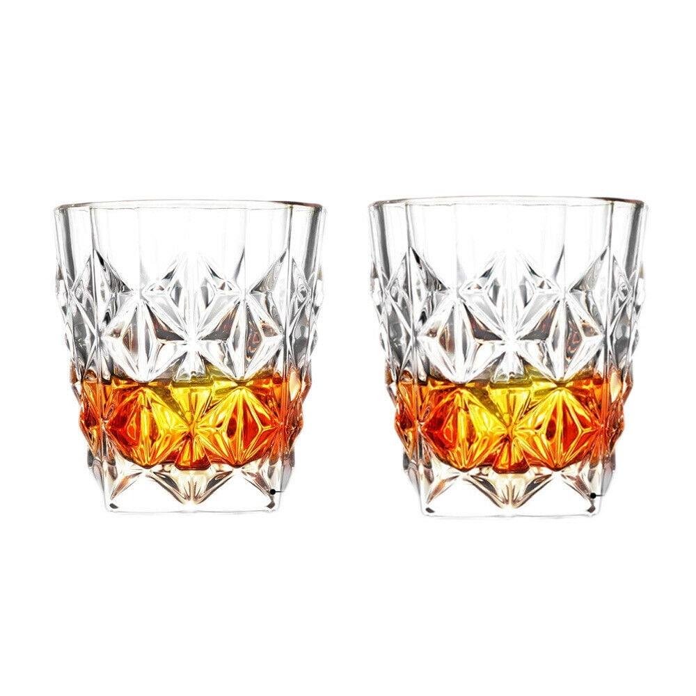 10oz Clear Crystal Whiskey Glass Set with Thick Bottom