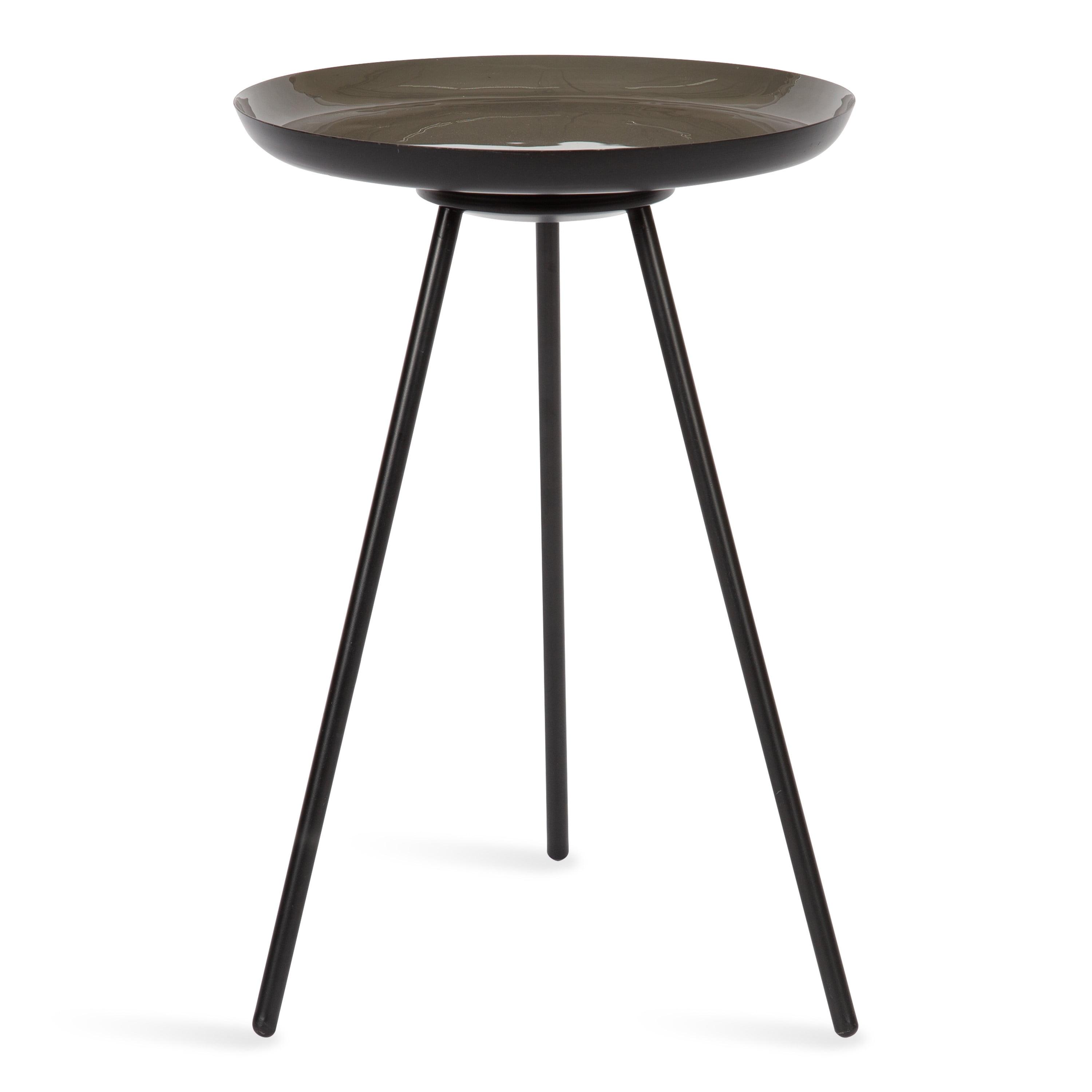 Kate and Laurel Laranya Round Metal Side Table, 15x15x22.5, Brown and Black