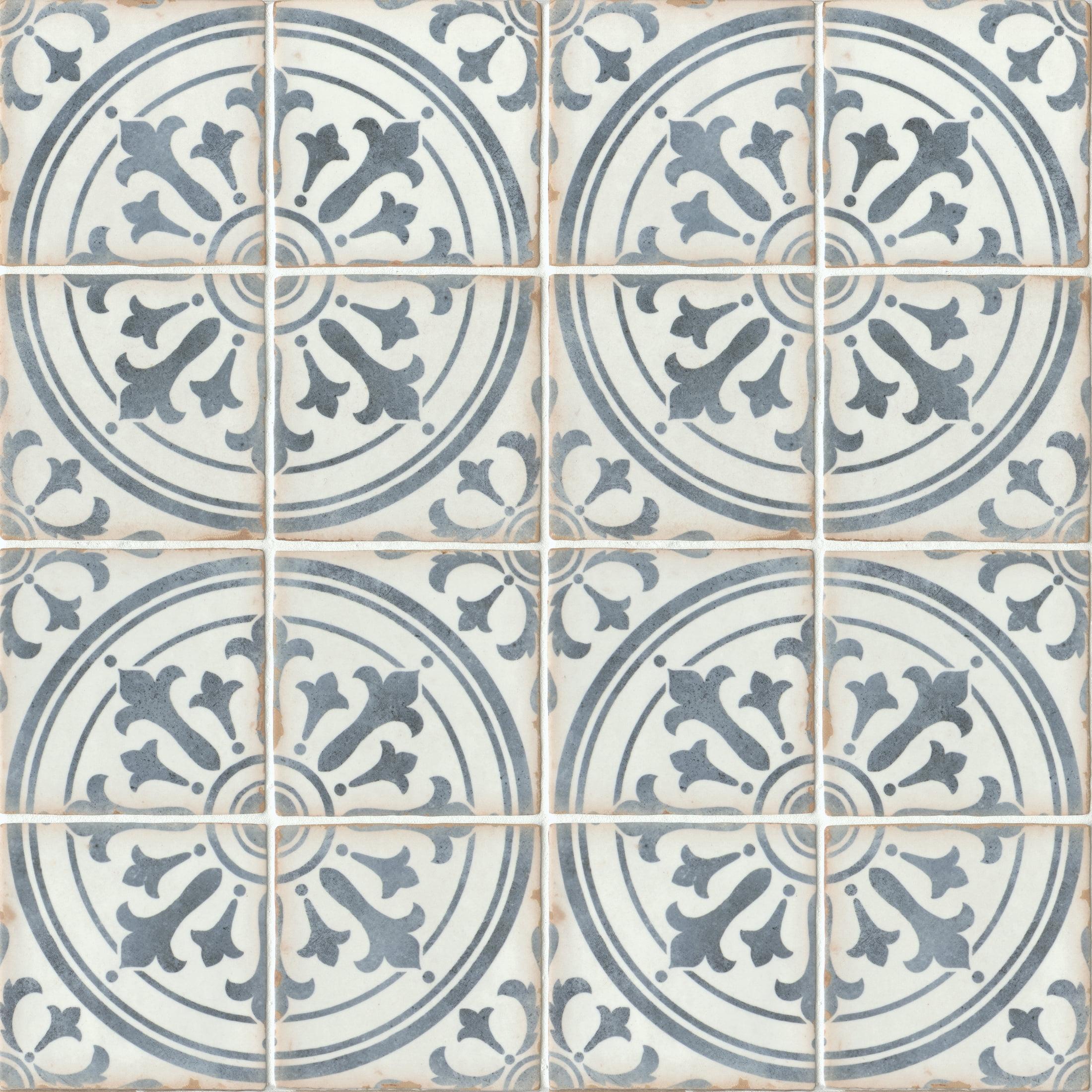 Casablanca 5" x 5" Ceramic Patterned Floor Use Tile