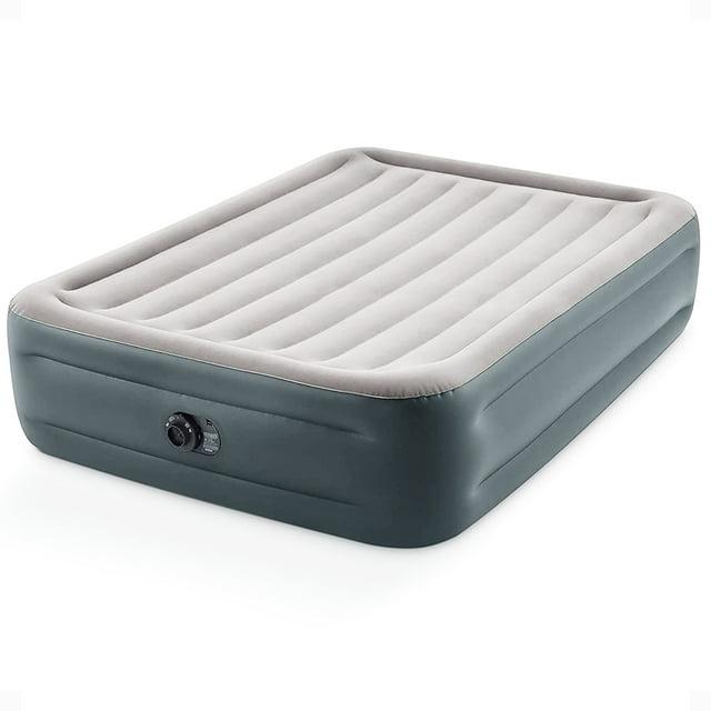 Open Box Intex Dura Beam Rest Blow Up Queen Mattress Air Bed with Built In Pump