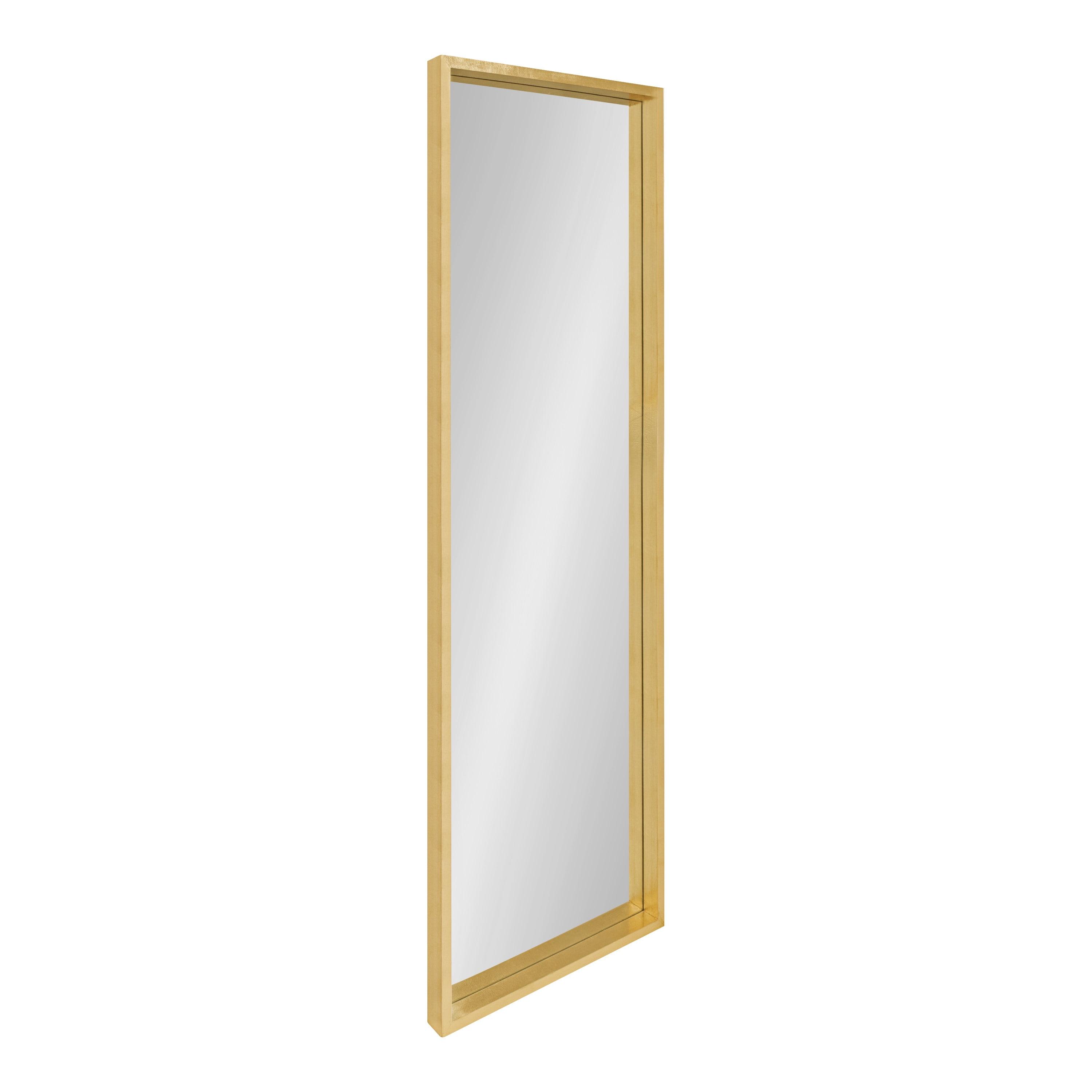 Travis Rectangular Gold Wood Framed Wall Mirror