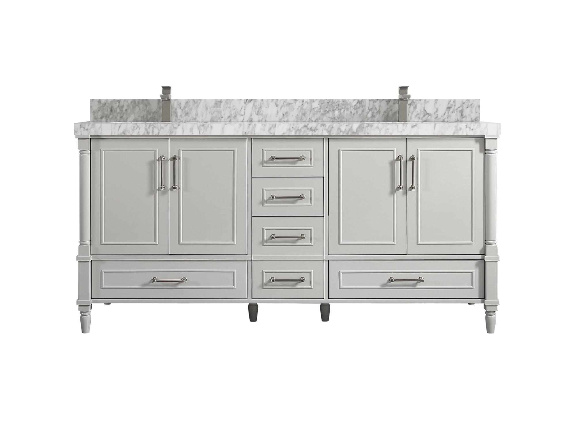 Aberdeen 72'' Double Bathroom Vanity with Marble Top