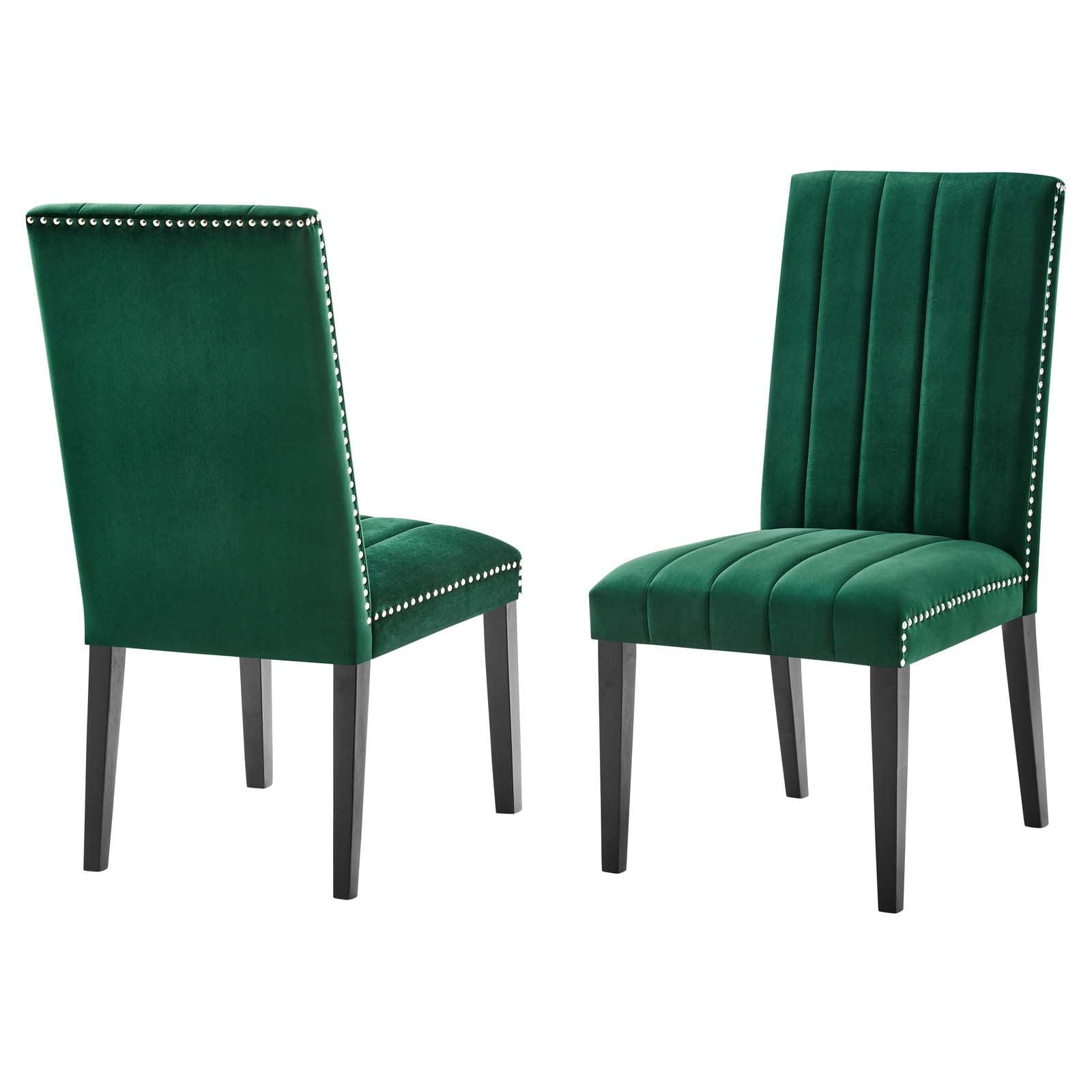 Modway Catalyst Performance Velvet Dining Side Chairs - Set of 2